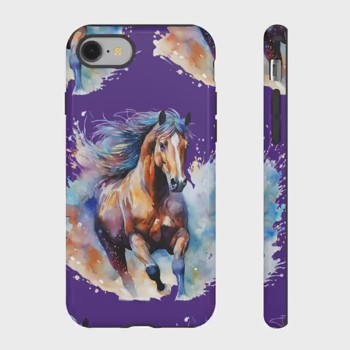 Colorful Horse Phone Case: Impact-Resistant Equestrian Art Cover