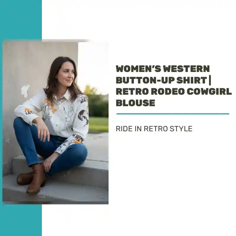 Women’s Western Button-Up Shirt | Retro Rodeo Cowgirl Blouse by@Outfy