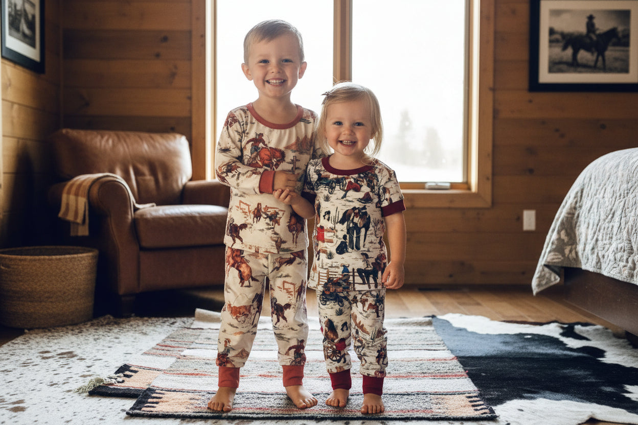 Cowgirl Pajamas – Mom & Me Matching Retro Western PJs | Family Lounge Set