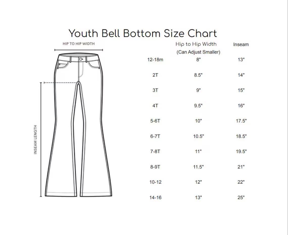 Girls' Brown Cowboy Print Bell Bottom Jeans: Vintage Western Flair -Razels