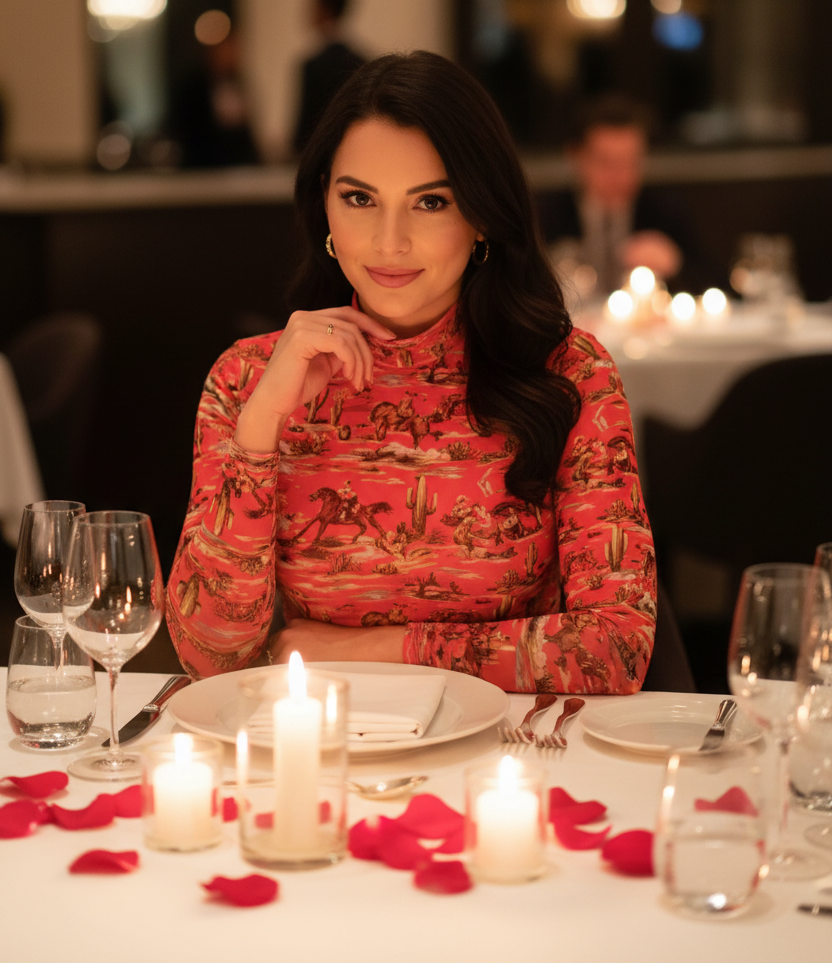 red cowboy dress, western midi dress, cowboy print dress, valentine western dress, western date night dress, cowgirl dress, western boutique dress, long sleeve midi dress, western concert outfit, western statement dress, women’s western clothing