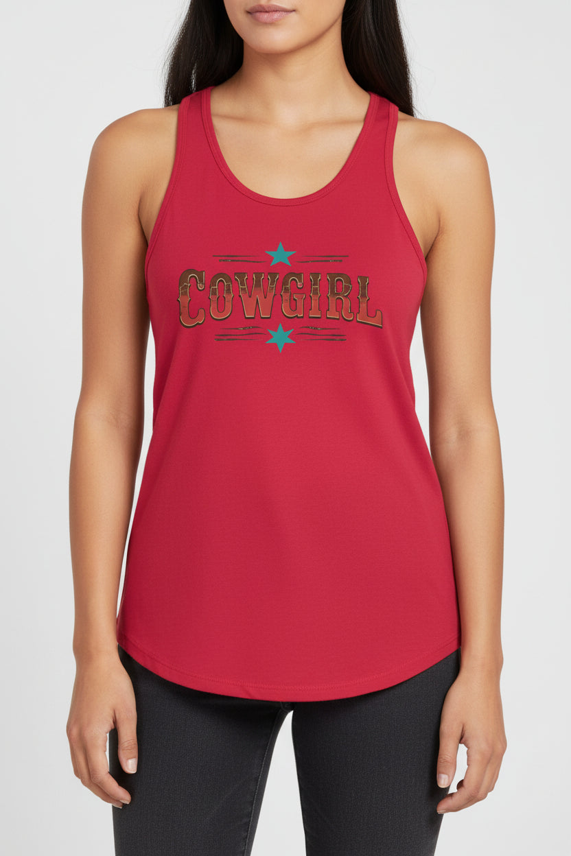 Cowgirl Racerback Tank, Cowgirl Summer Tank Top, Western Wear, Gift for Cowgirls, Trendy Summer Top -Razels