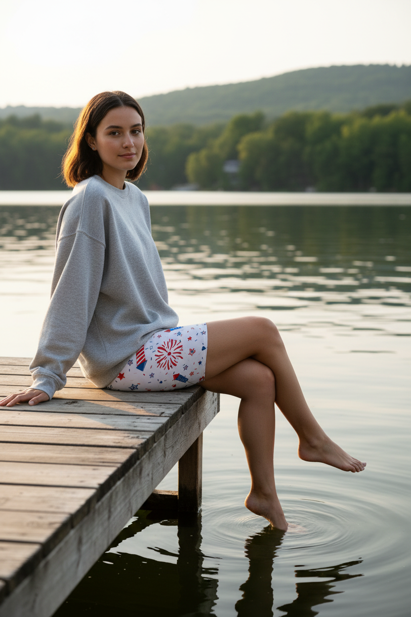 4th of July Biker Shorts | Patriotic Women’s Star Print Booty Shorts