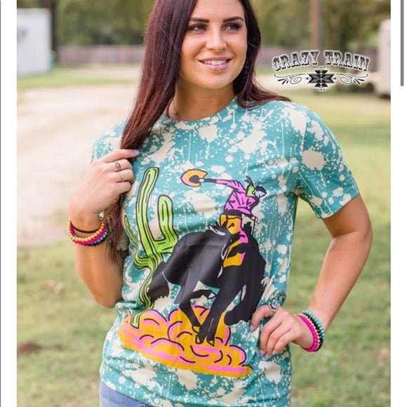 Retro Cowgirl Cowboy Bleach Tshirt - Razels