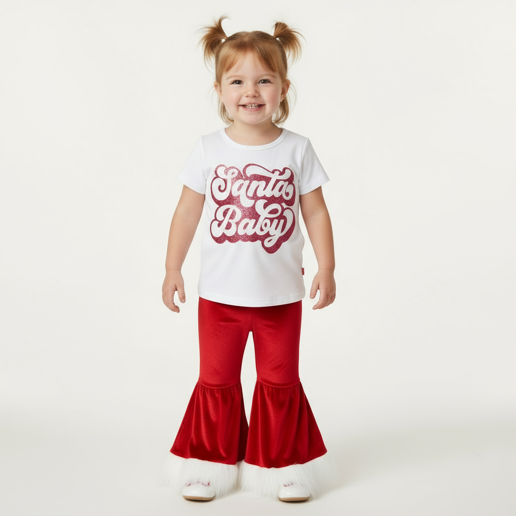 santababy bell bottoms and tshirt