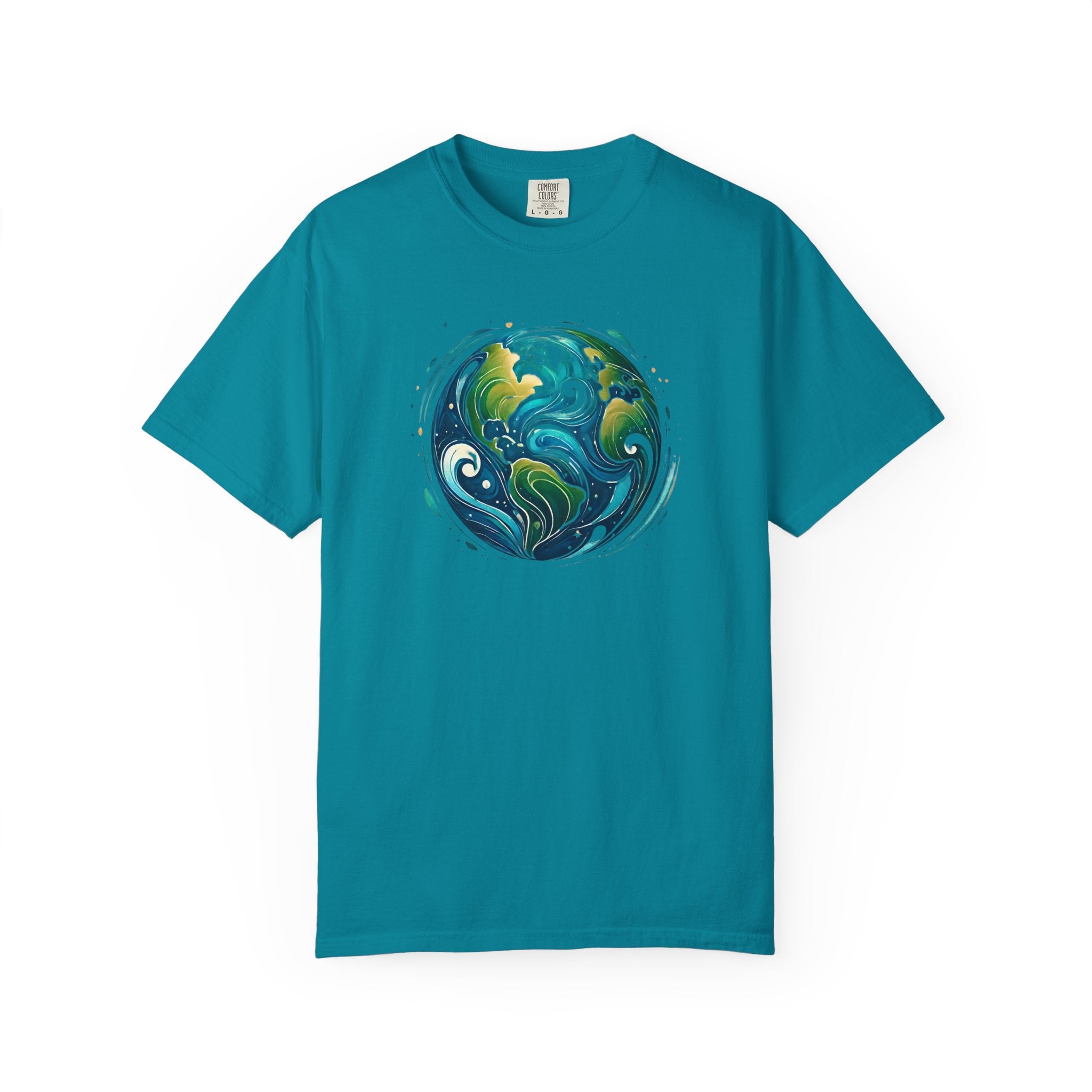 turquoise earth day tshirt
