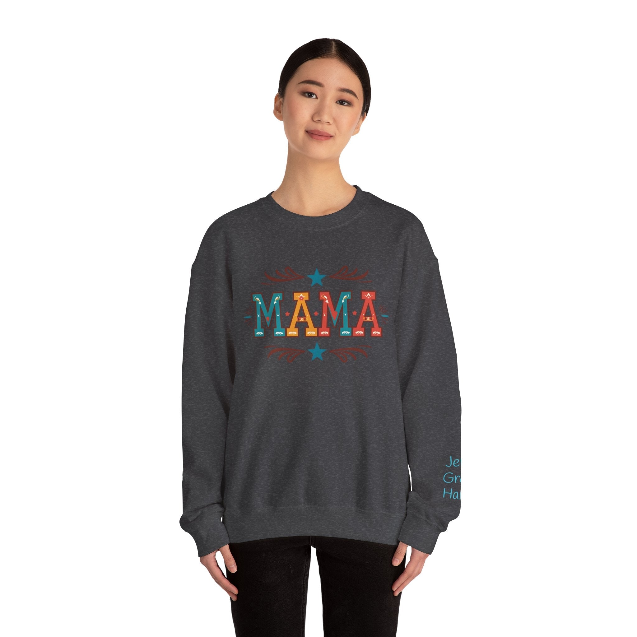 Western MAMA Sweatshirt, Custom Mom Gift with Kids Names, Cozy Mothers Day Crewneck - Razels