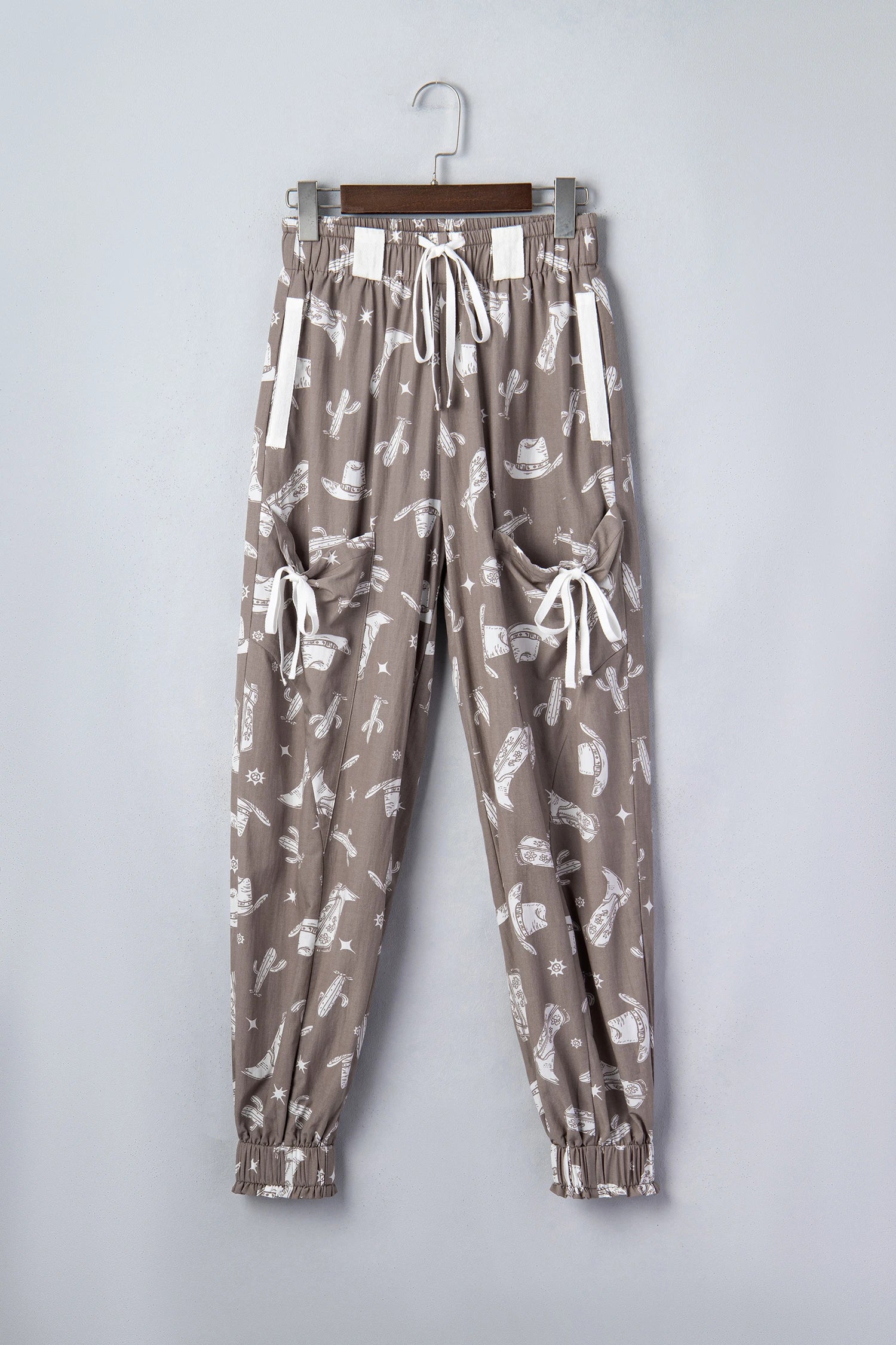Women’s Khaki Western Print Jogger Pants