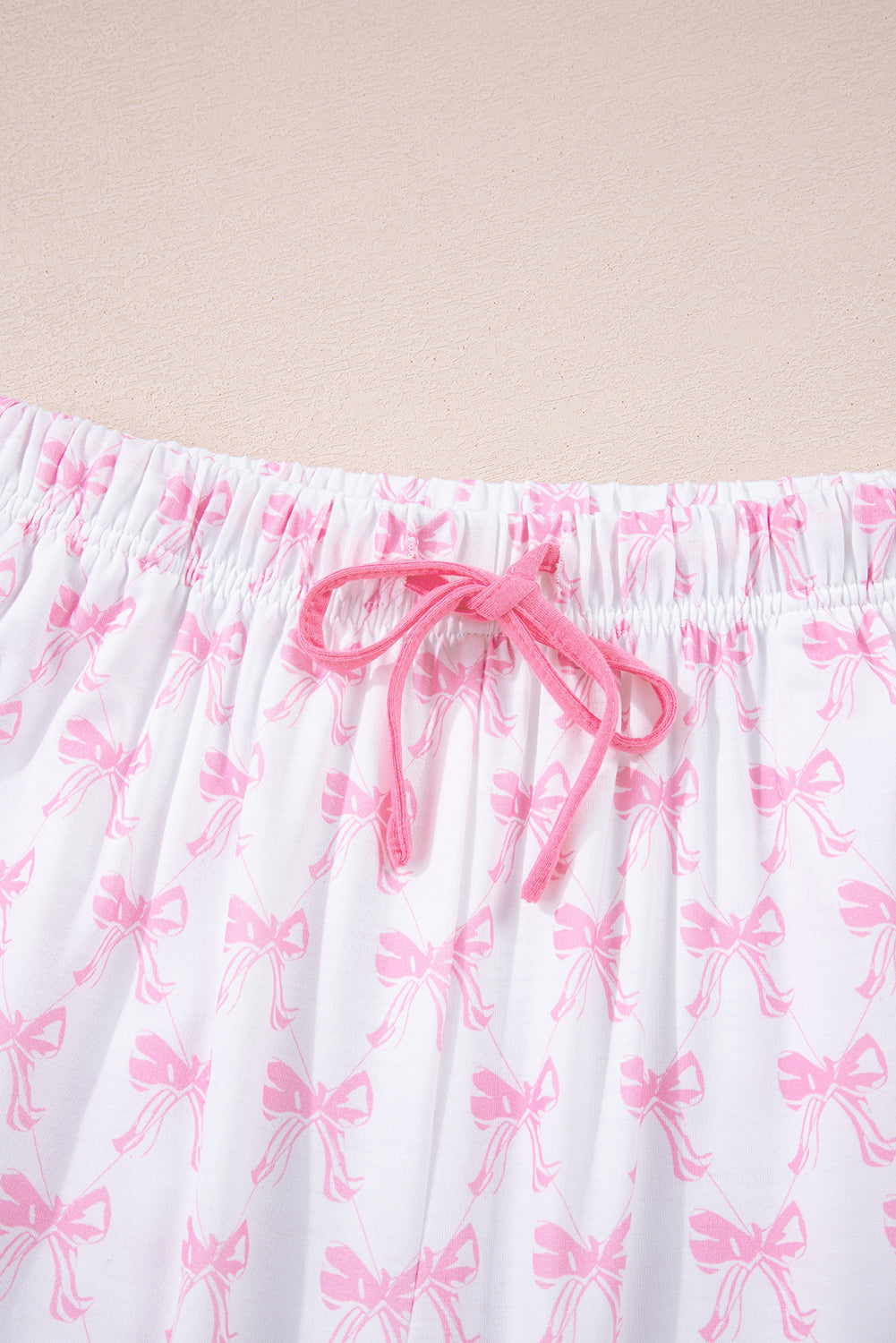 Pink Bow Pajama Set – Women’s Long Sleeve Shirt & Pants Sleepwear, Cute Bow Print Loungewear for Cozy Nights