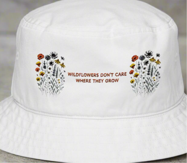 Wildflowers Bucket Hat | Gift for Mother, Grandmother, Garnder | Embroidered Garnder Hat | Gardner Gifts,