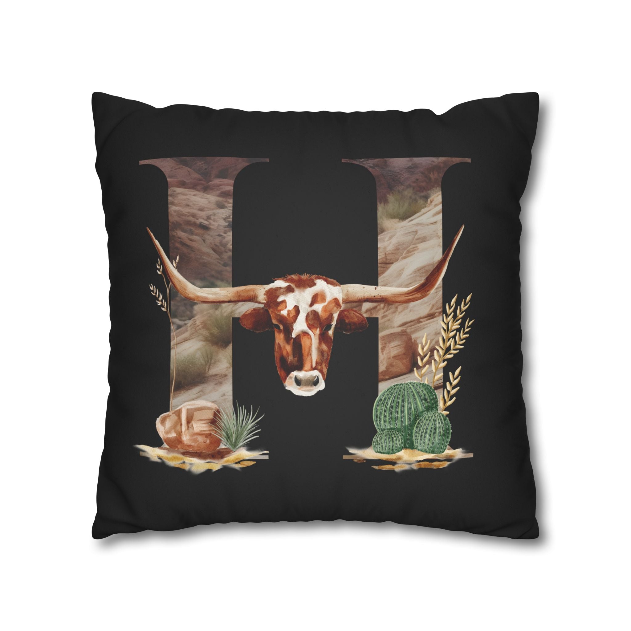 Western Initial Pillow Cover , Personalized Rustic Decor, Cowgirl Gift, Custom Throw Pillow for Home or Wedding
