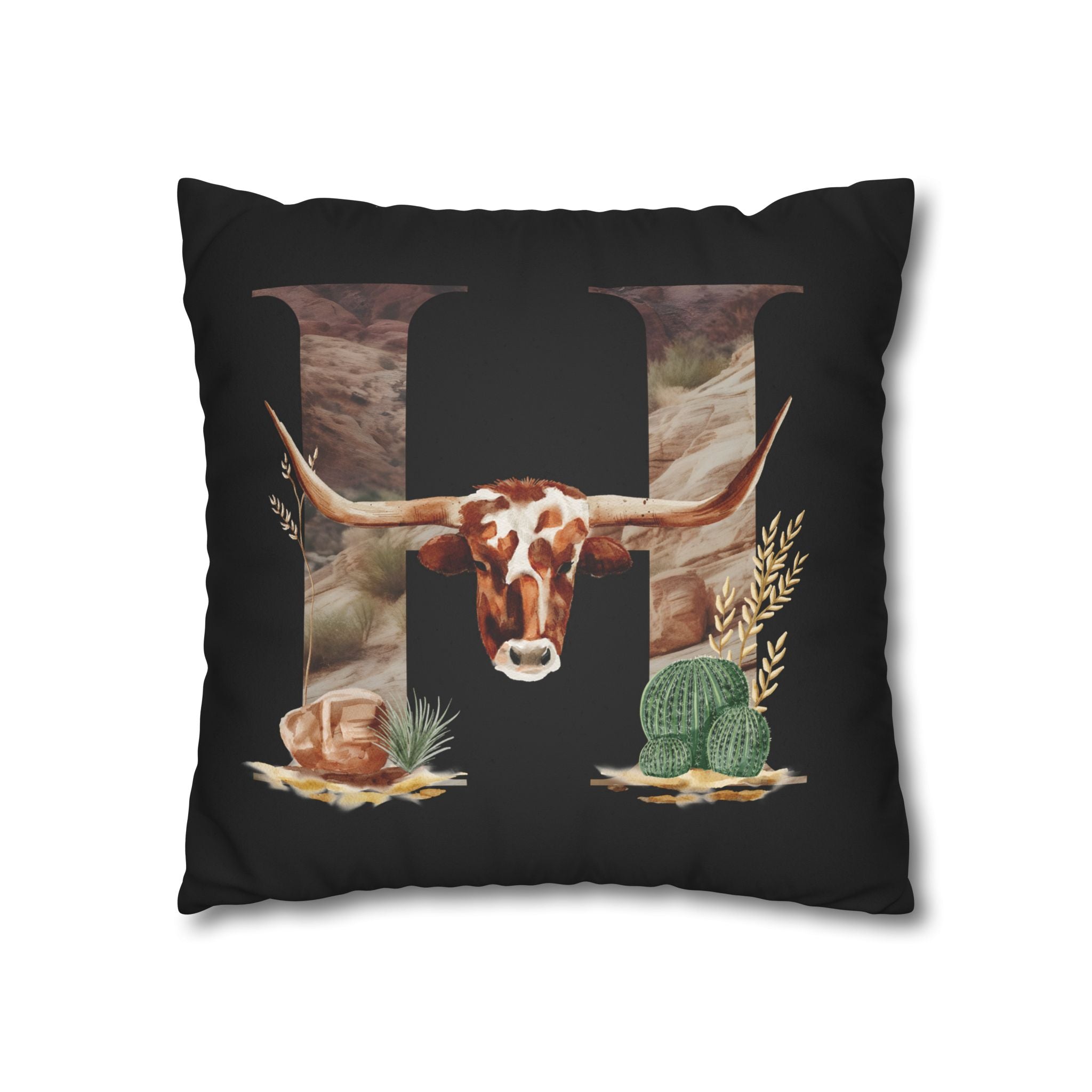Western Initial Pillow Cover , Personalized Rustic Decor, Cowgirl Gift, Custom Throw Pillow for Home or Wedding