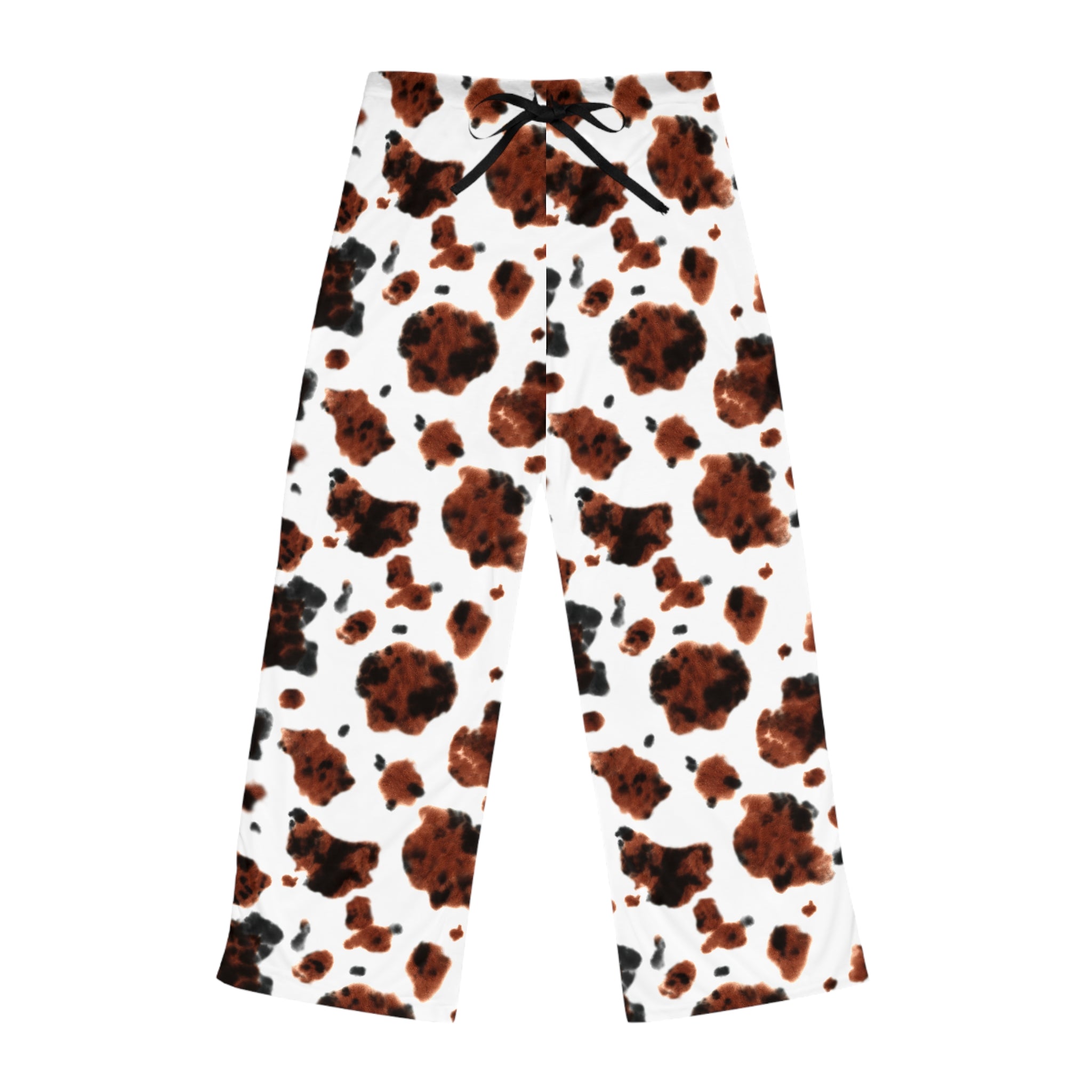 Brown Brindle Cowprint Pajama Pants, Cowhide Pants, Cowgirl Lounge Pants, Western Print Sleepwear, Gift for Cow Lover