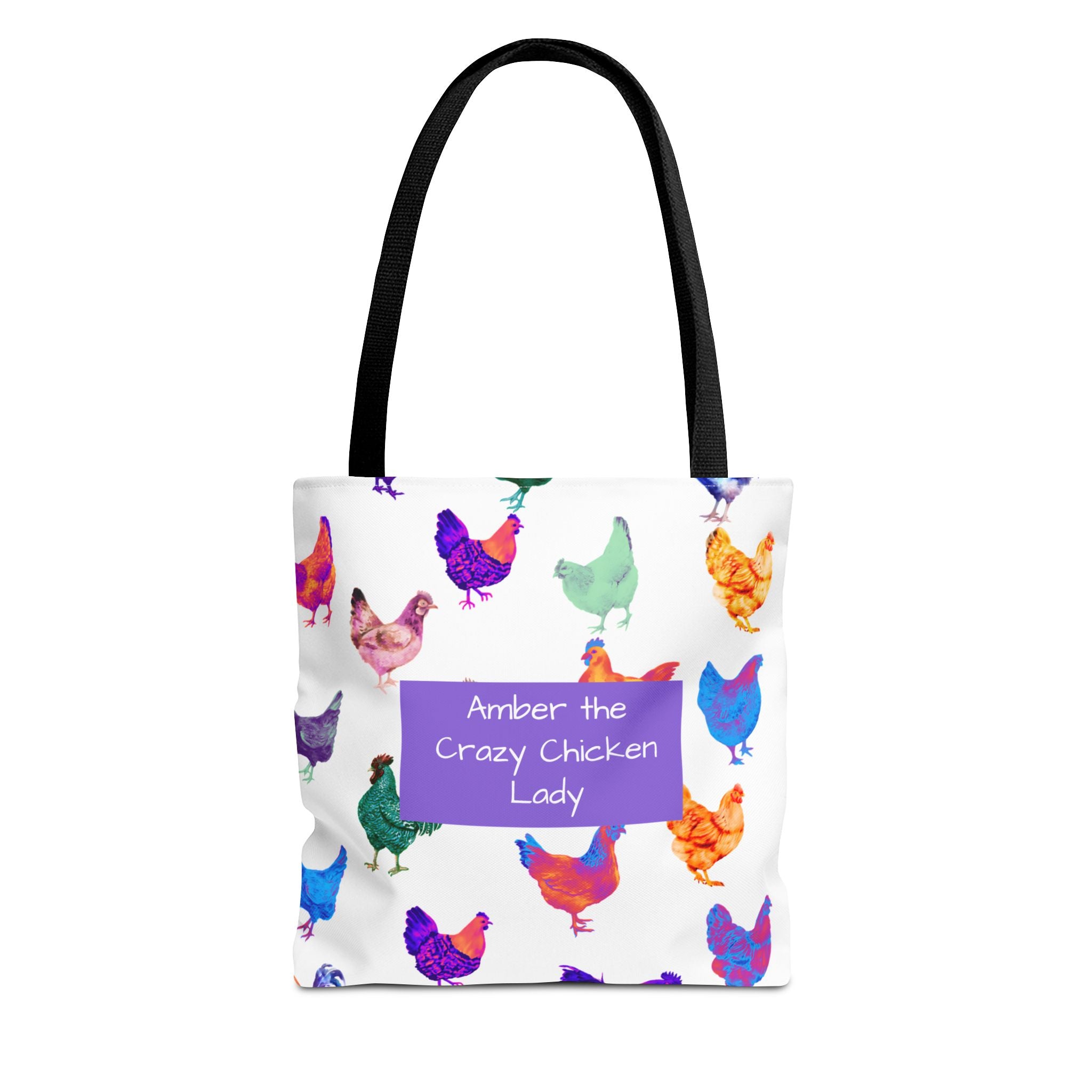 Personalized CRAZY CHICKEN LADY Tote Bag, ,  Custom Name Gift for Chicken Lovers,
