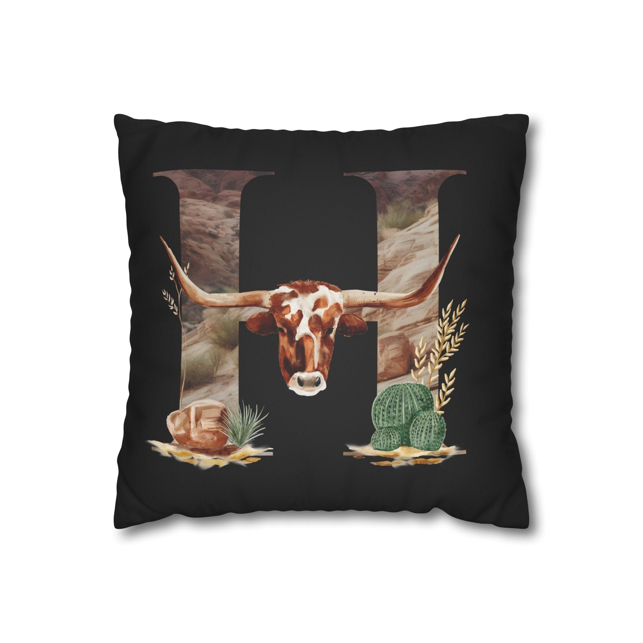 Western Initial Pillow Cover , Personalized Rustic Decor, Cowgirl Gift, Custom Throw Pillow for Home or Wedding