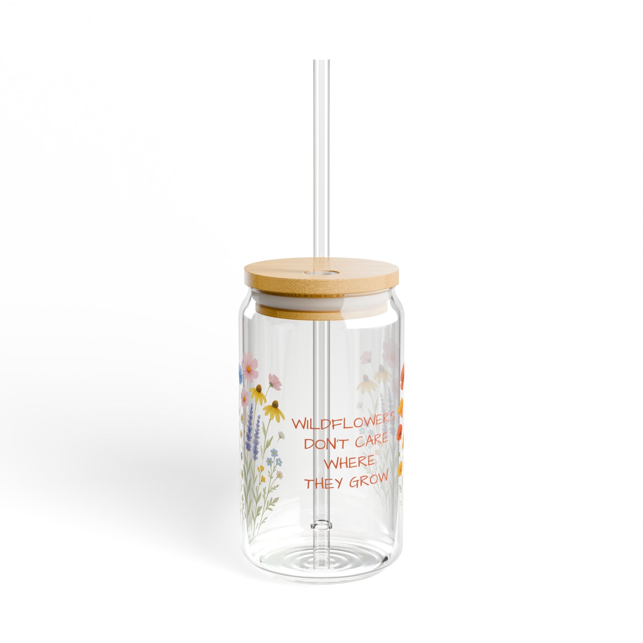Wildflowers Custom Gift Summer Glass | PERSONALIZED name Wildflower Drink, Birthday Gift, Gift for Mom, Gift for Grandma, Gardener Gifts