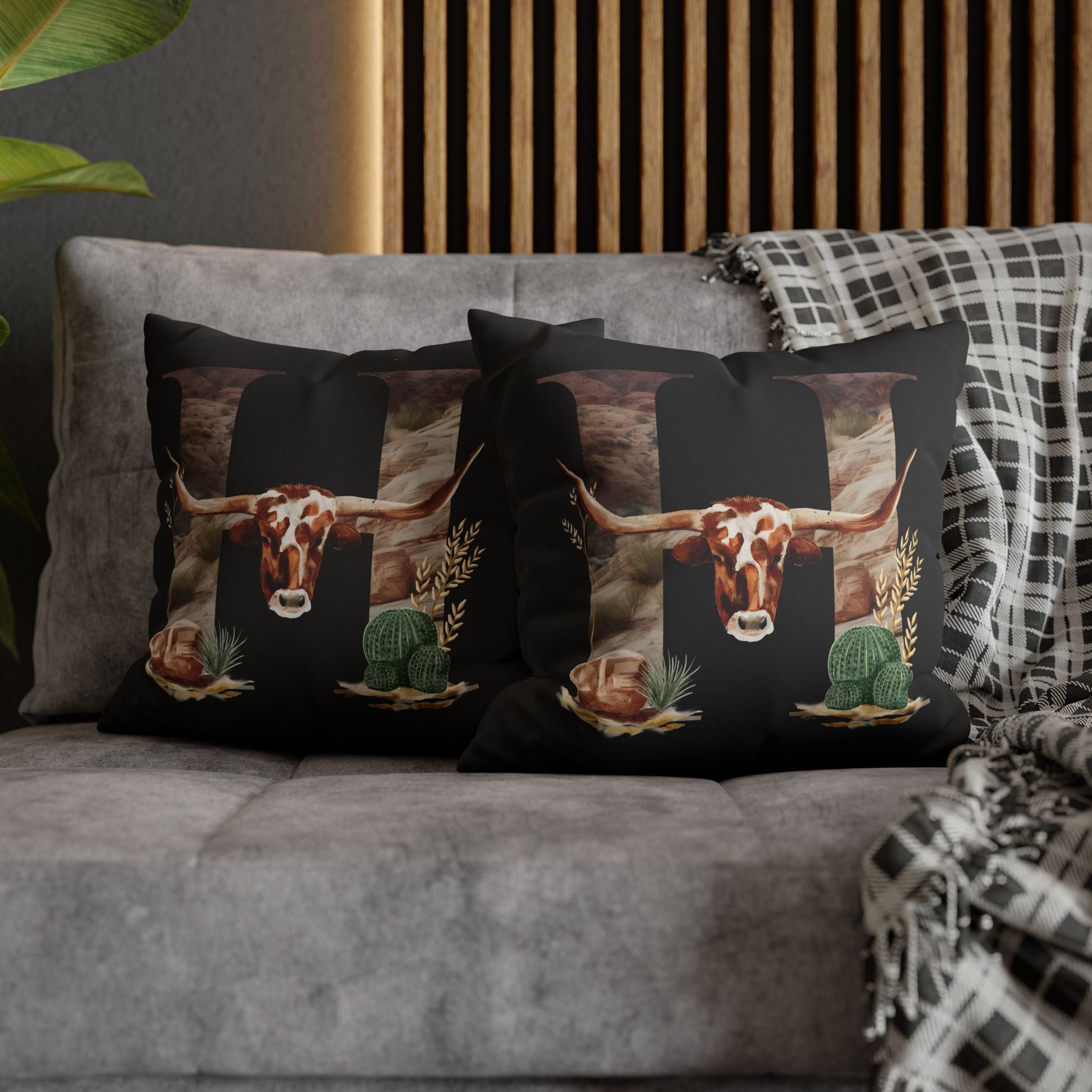 Western Initial Pillow Cover , Personalized Rustic Decor, Cowgirl Gift, Custom Throw Pillow for Home or Wedding