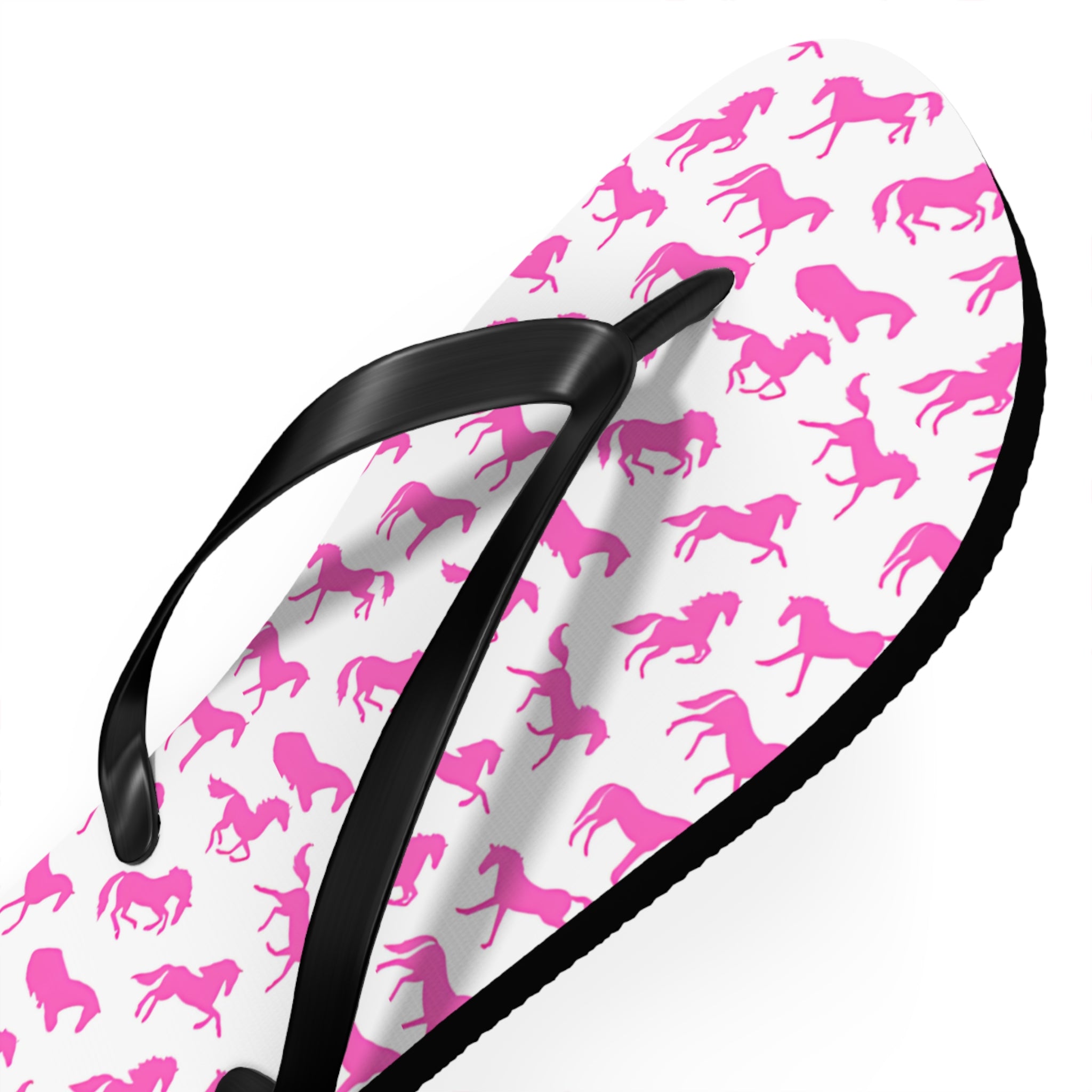 PINK PONY CLUB Flip-Flops, Pink Horse Western Sandals | Cowgirl Bachelorette Party Shoes | Rodeo Pool Slides | Horse Shoes