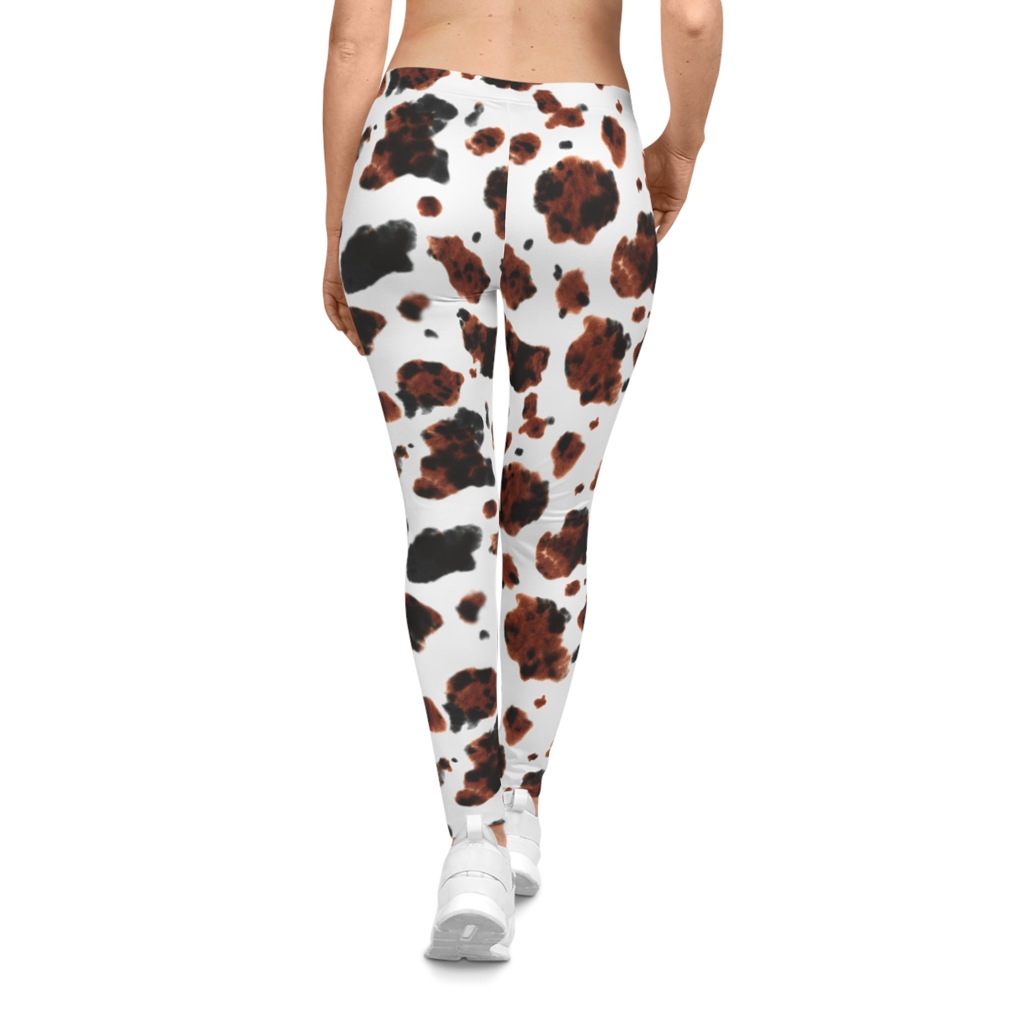 Brown Brindle Cow Print Leggings, Womens Western Leggings, Cow Print Yoga Pants, Boutique Cowhide Leggings, Western Outfit