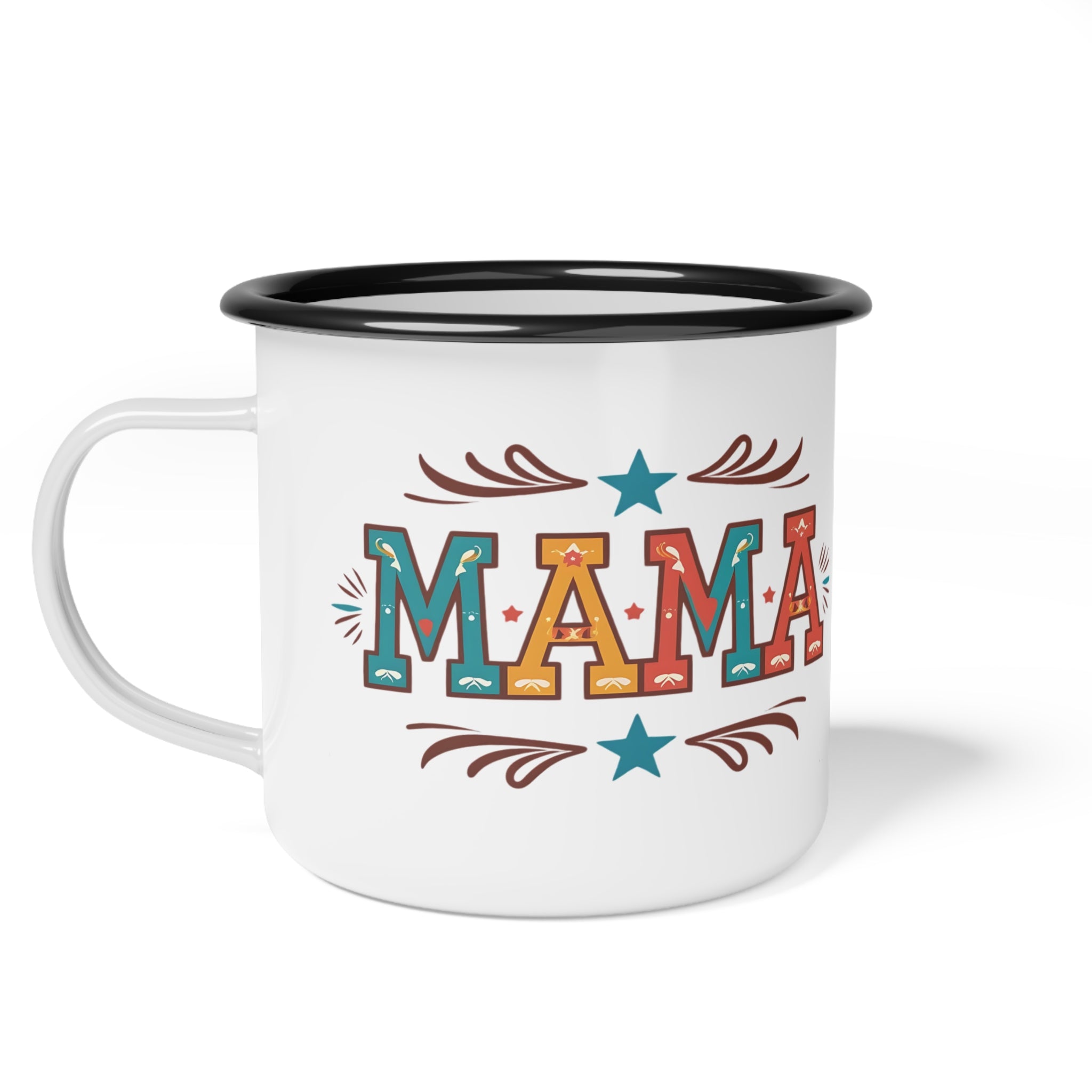 Personalized MAMA Enamel Camp Cup, Custom Mama Coffee Mug, Western MAMA, Mom Camping Cup, Mother's Day Gift