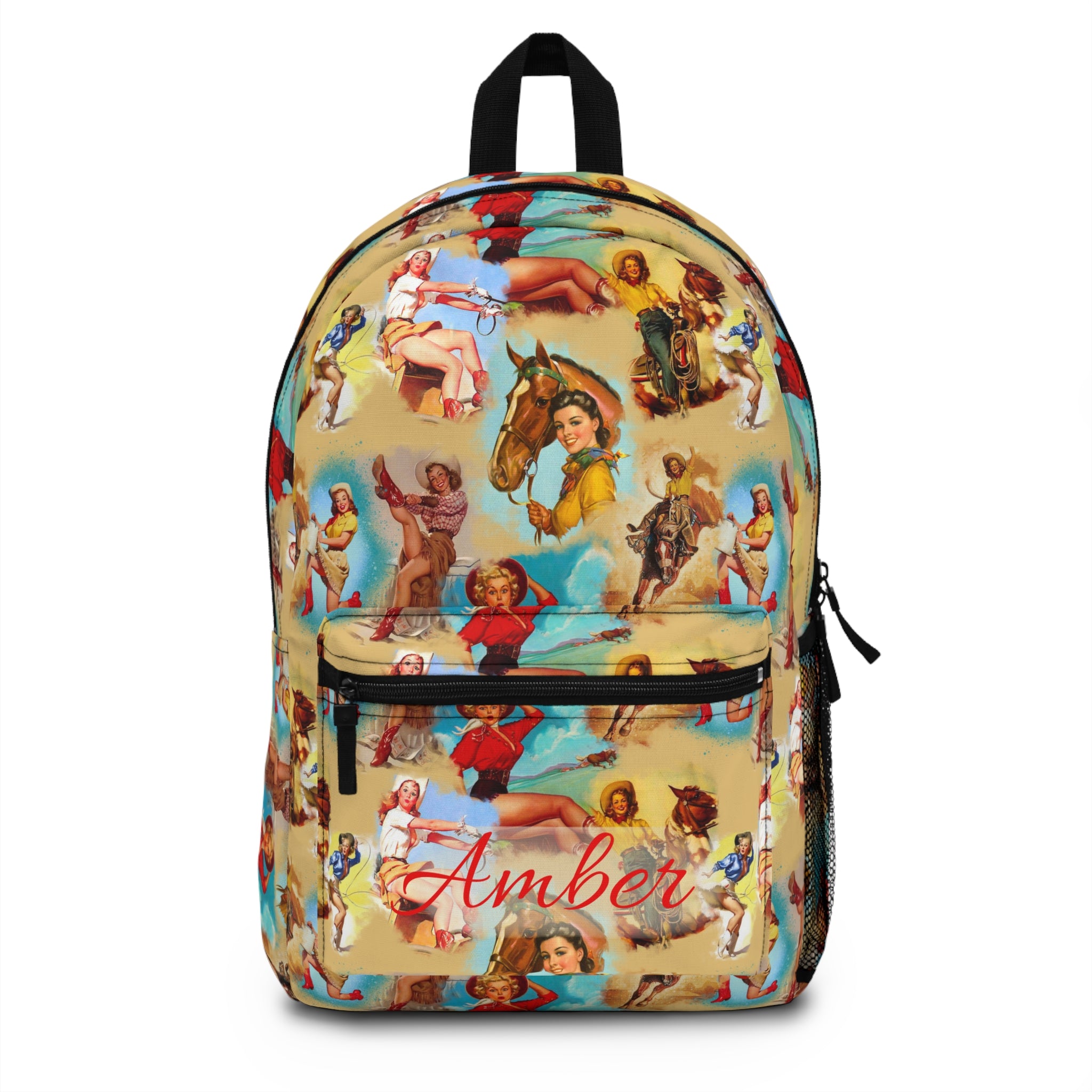 Vintage Cowgirl Backpack, Customizable Cowgirl Bag | Western School Bag, School Backpack