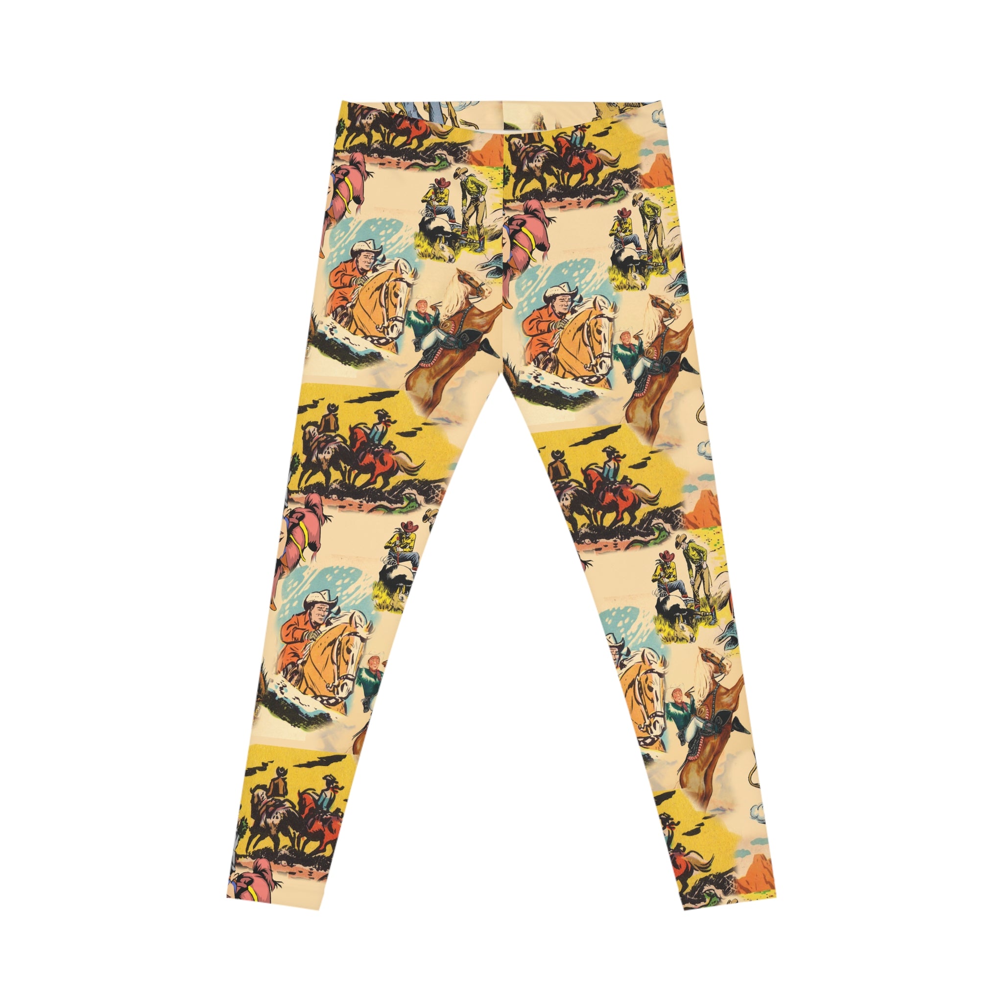 Vintage Cowboy Leggings, Womens Western Leggings, Rodeo Leggings, Cowboy Print Yoga Pants, Cowgirl Workout Leggings