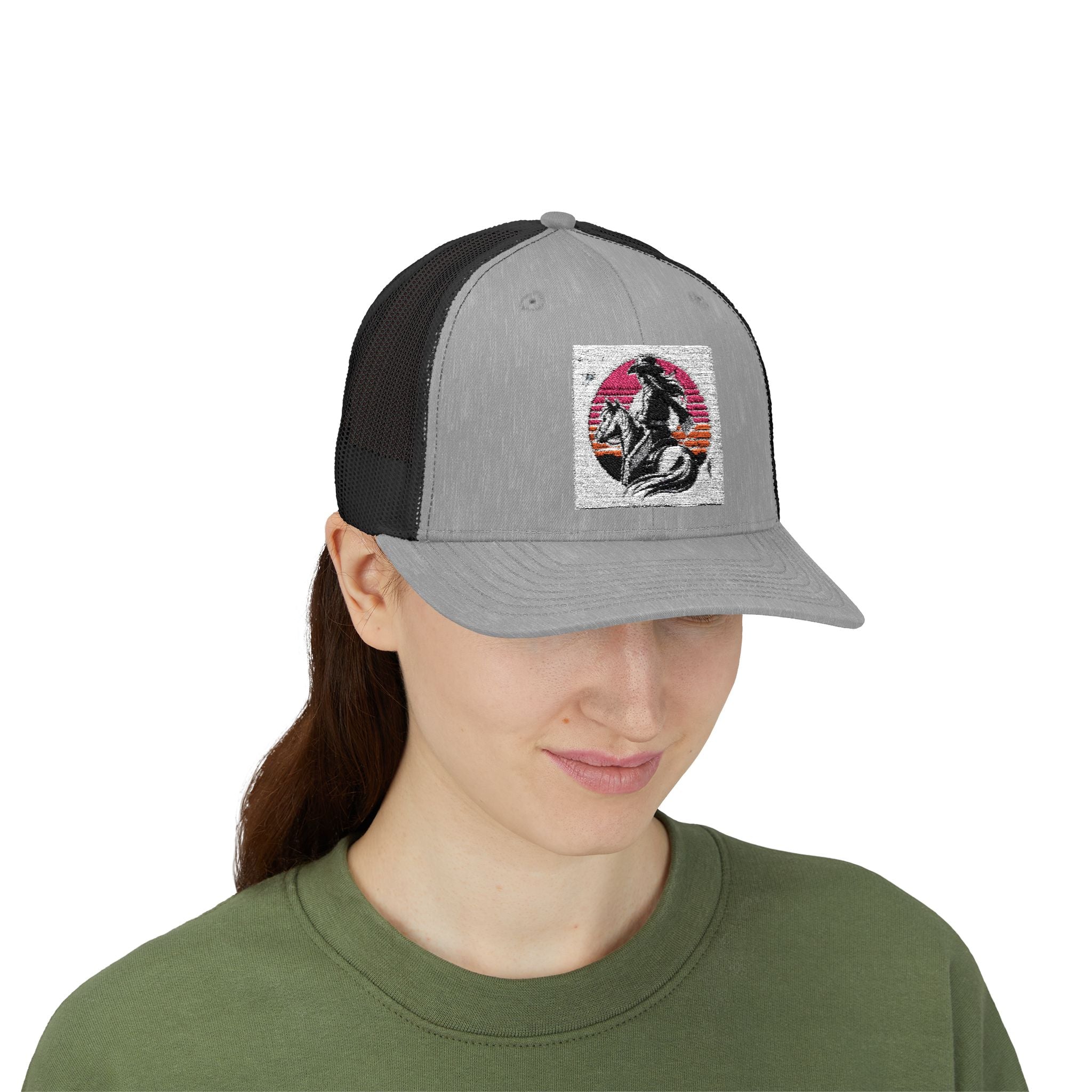 Cowgirl Trucker Hat, Cowgirls BASEBALL HAT, Custom Trucker Hat, Mid Height Western Cap, Emboidered Snapback Trucker Cap