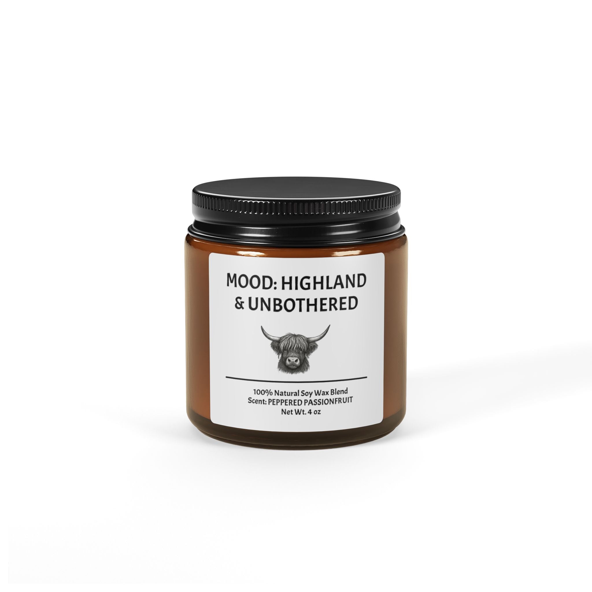 Highland Cow Candle, Mood: Highland & Unbothered, Highland Cow Gift Farmhouse Decor, Cow Lover Gift