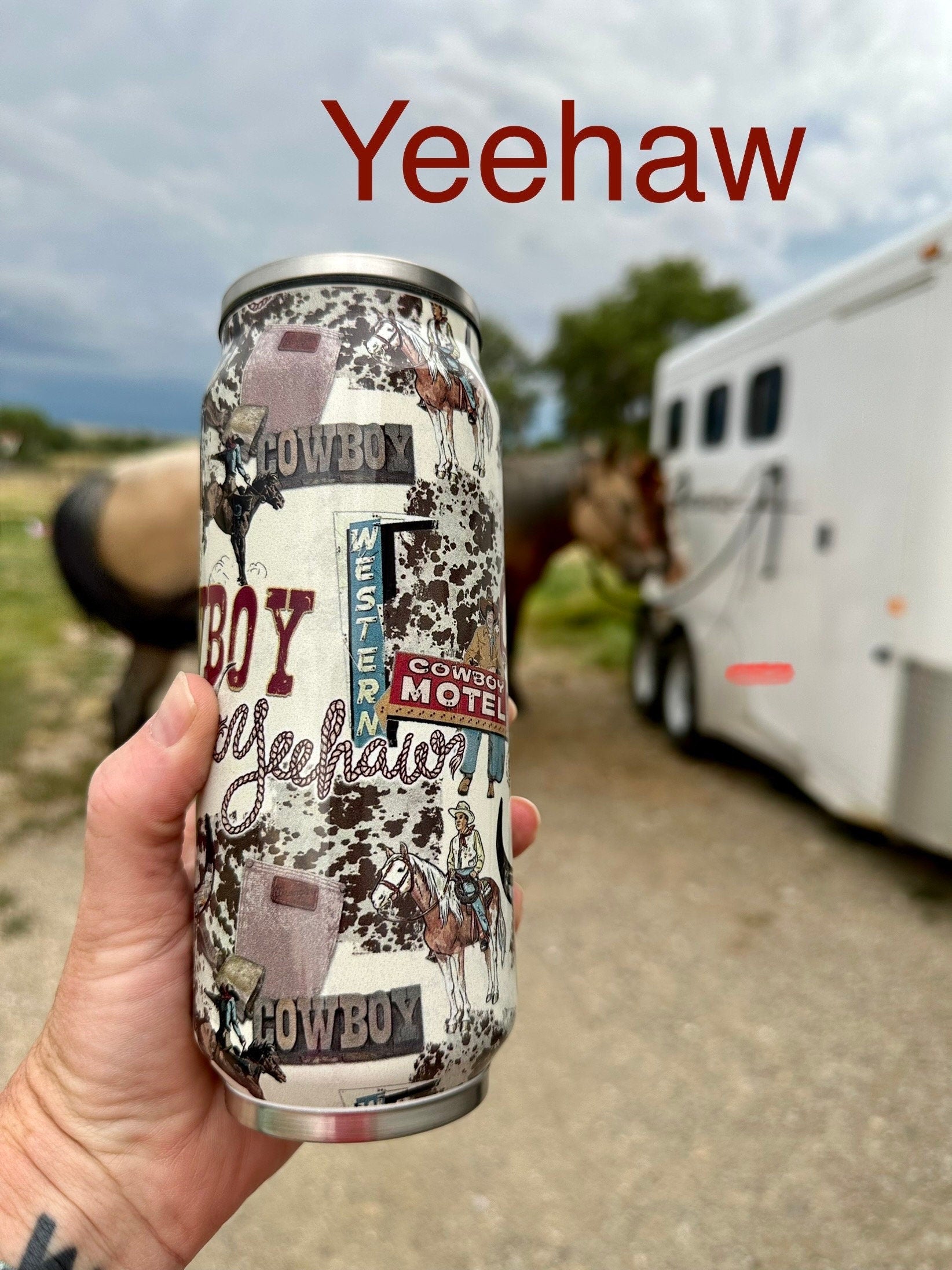 16 oz Stainless Steel Tumblers | Western Tumblers Feature temperature control - keep your beverage hot or cold. Sleek design fits everywhere! Choose from 4 designs: Pink Cowgirl, Serape Bolts, Yeehaw & Floral Serape. Ships FREE with $35+ purchase.