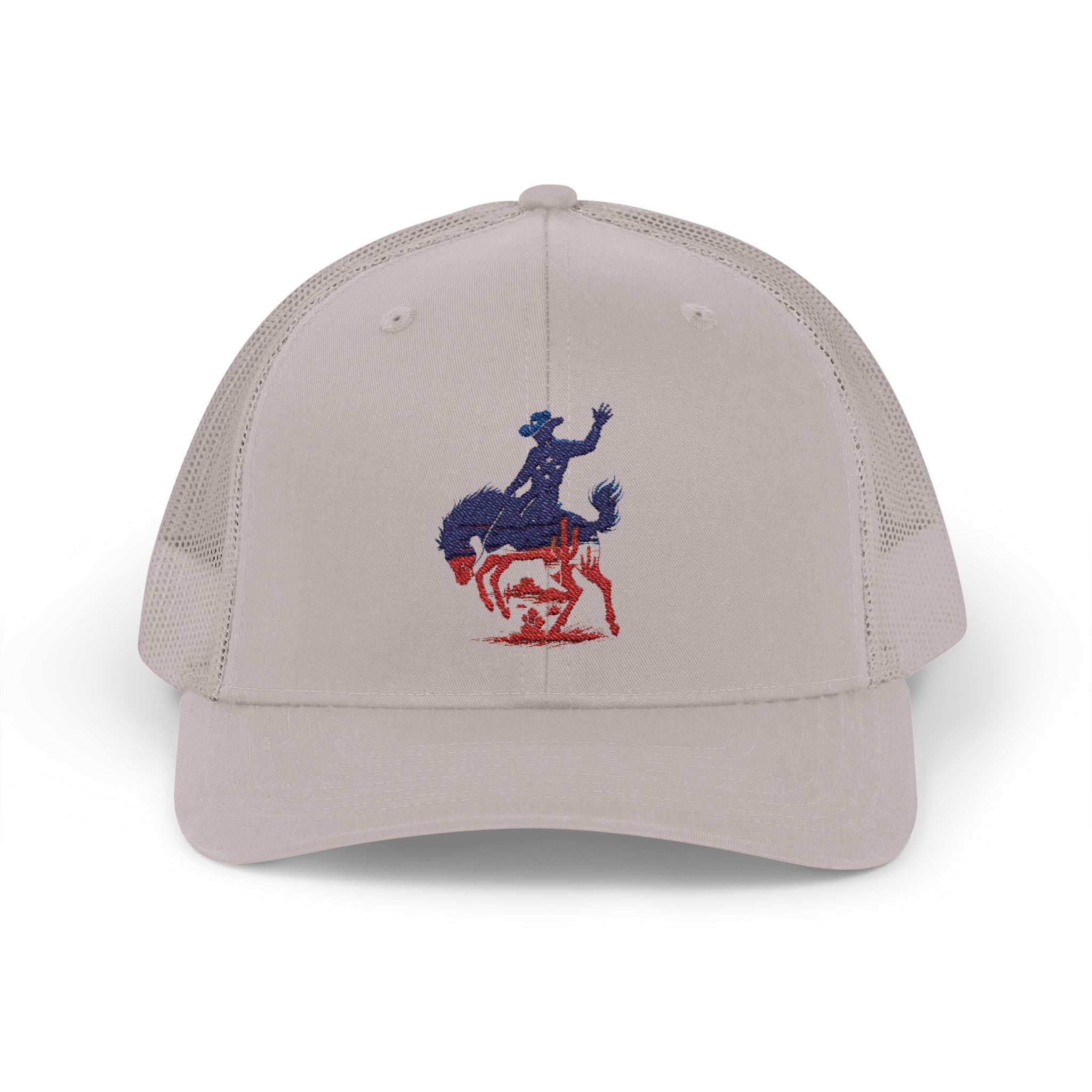 American Cowboy Trucker Hat Embroidered, 4th of July Rodeo Hat ,Western Snapback Cap , Bucking Horse Hat, Country Gift for Dad