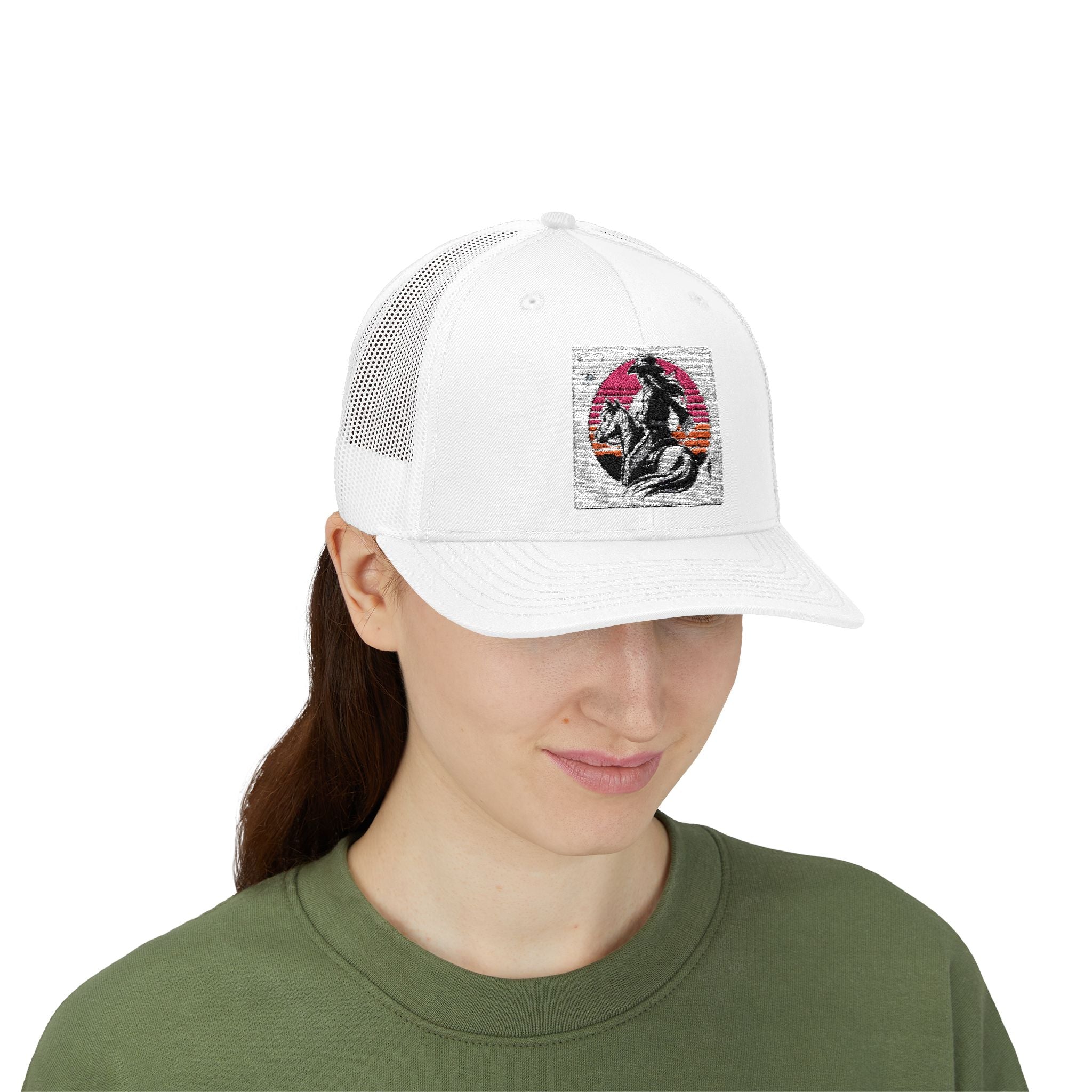 Cowgirl Trucker Hat, Cowgirls BASEBALL HAT, Custom Trucker Hat, Mid Height Western Cap, Emboidered Snapback Trucker Cap