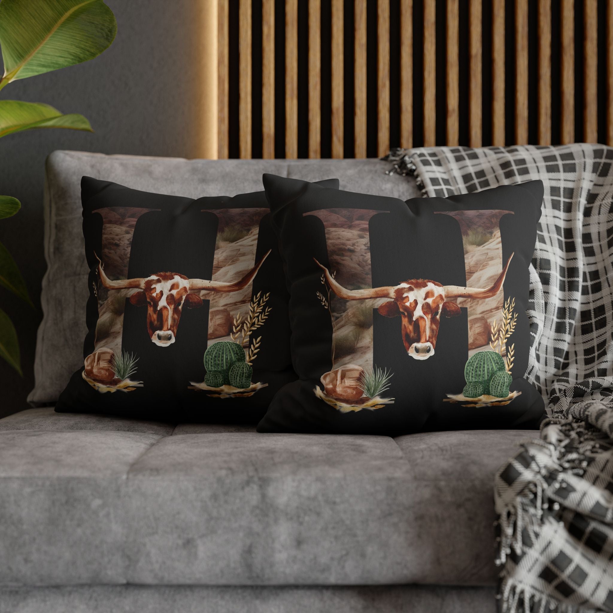Western Initial Pillow Cover , Personalized Rustic Decor, Cowgirl Gift, Custom Throw Pillow for Home or Wedding