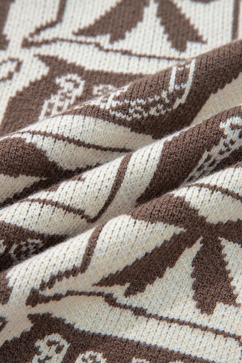 Brown Bows & Horseshoes Western Print Sweater | Cozy Cowgirl Knit Pullover