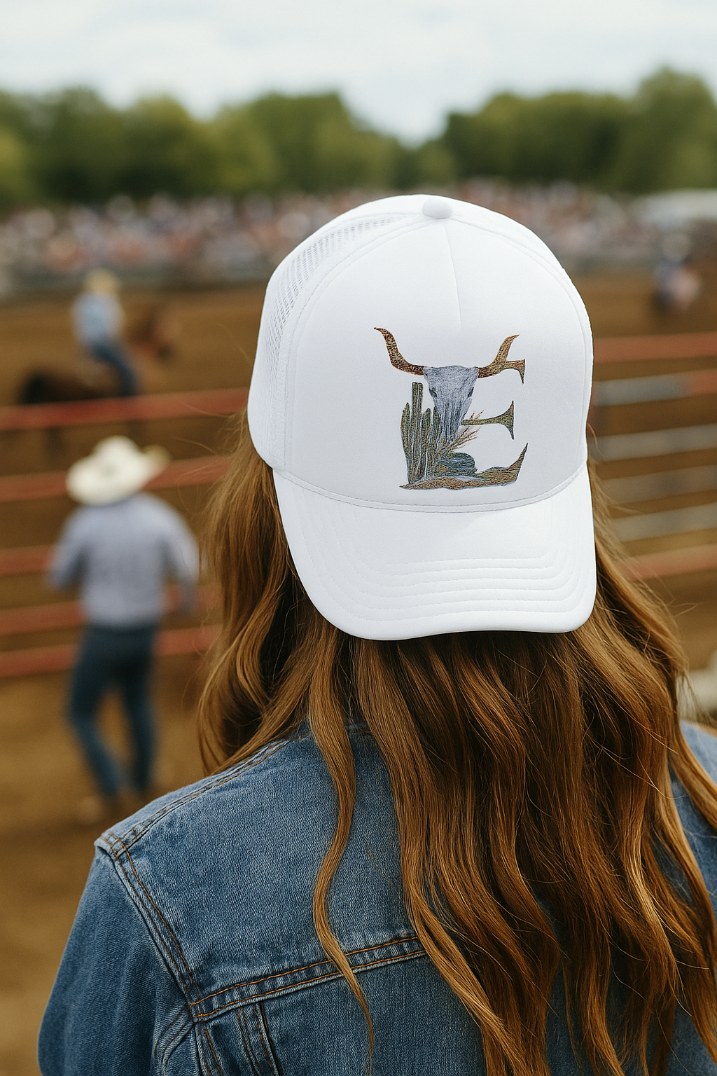 Custom Western Trucker Hat | Embroidered Foam Cap with Initial, Cowboy Cowgirl Style Gift