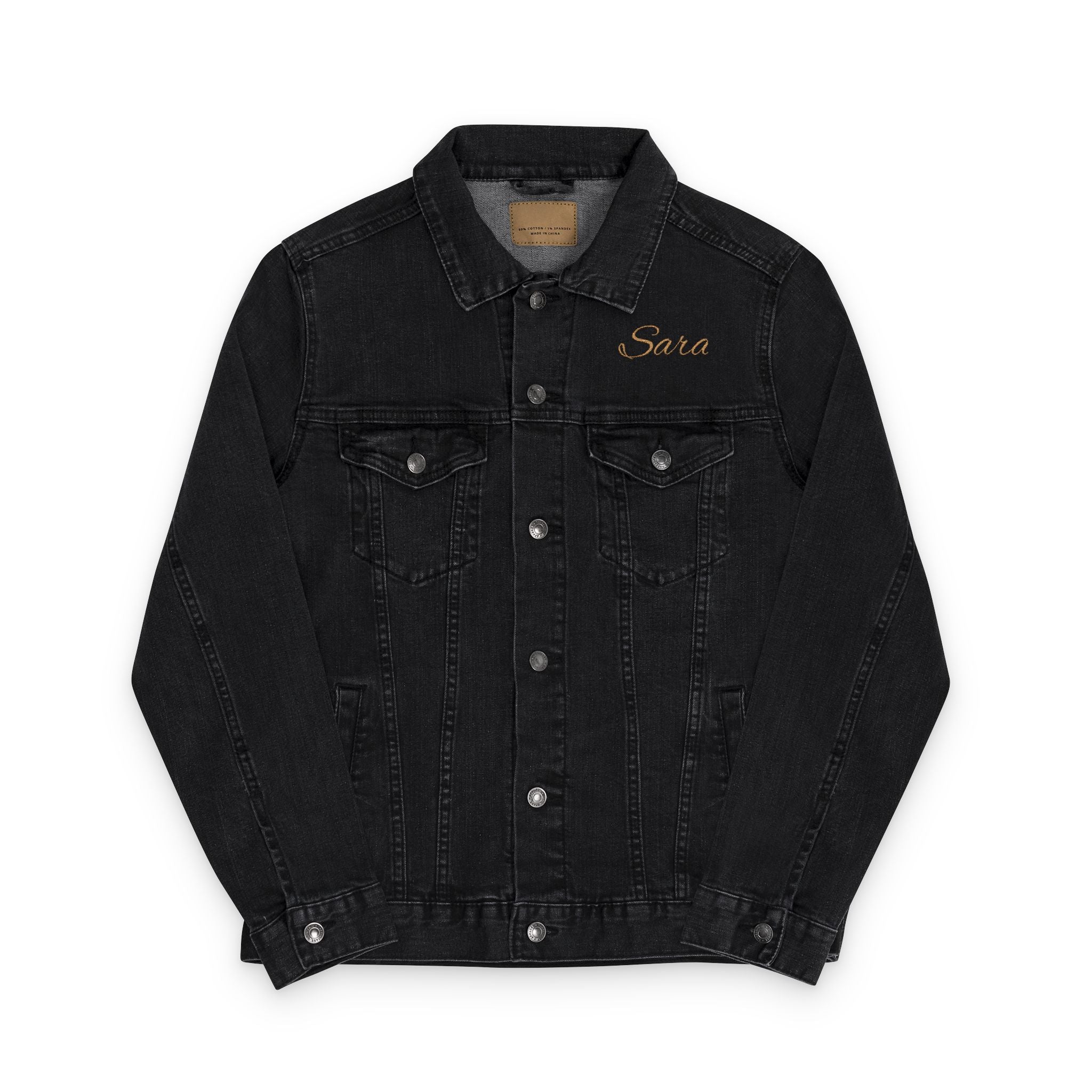 Custom Embroidered Denim Jacket – Bride Jean Jacket, Newlywed Gift, Personalized Name Jacket