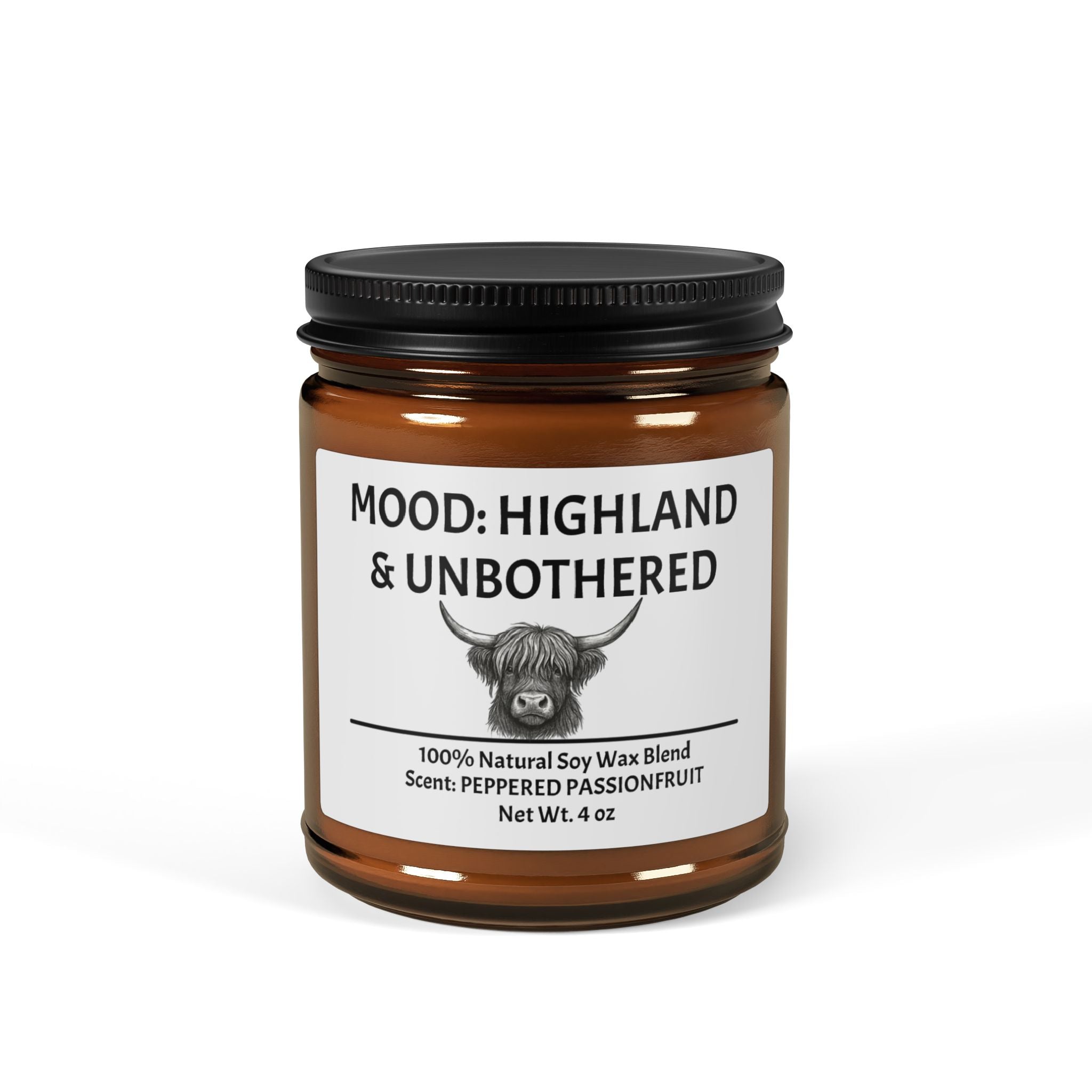 Highland Cow Candle, Mood: Highland & Unbothered, Highland Cow Gift Farmhouse Decor, Cow Lover Gift