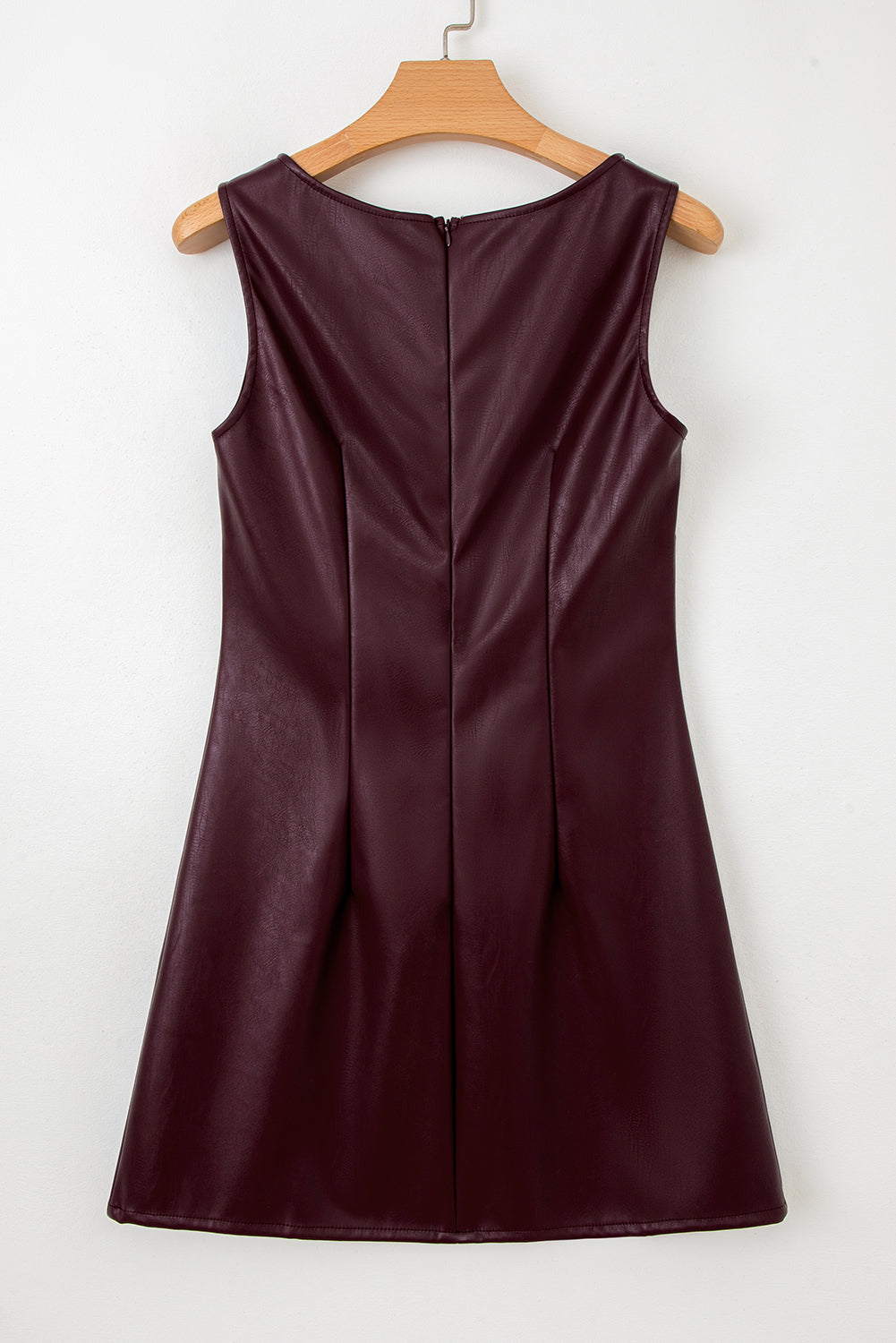 Faux Leather Sleeveless Mini Dress, Womens Vegan Leather Bodycon Dress, Edgy Mini Dress, Sleeveless Party Dress