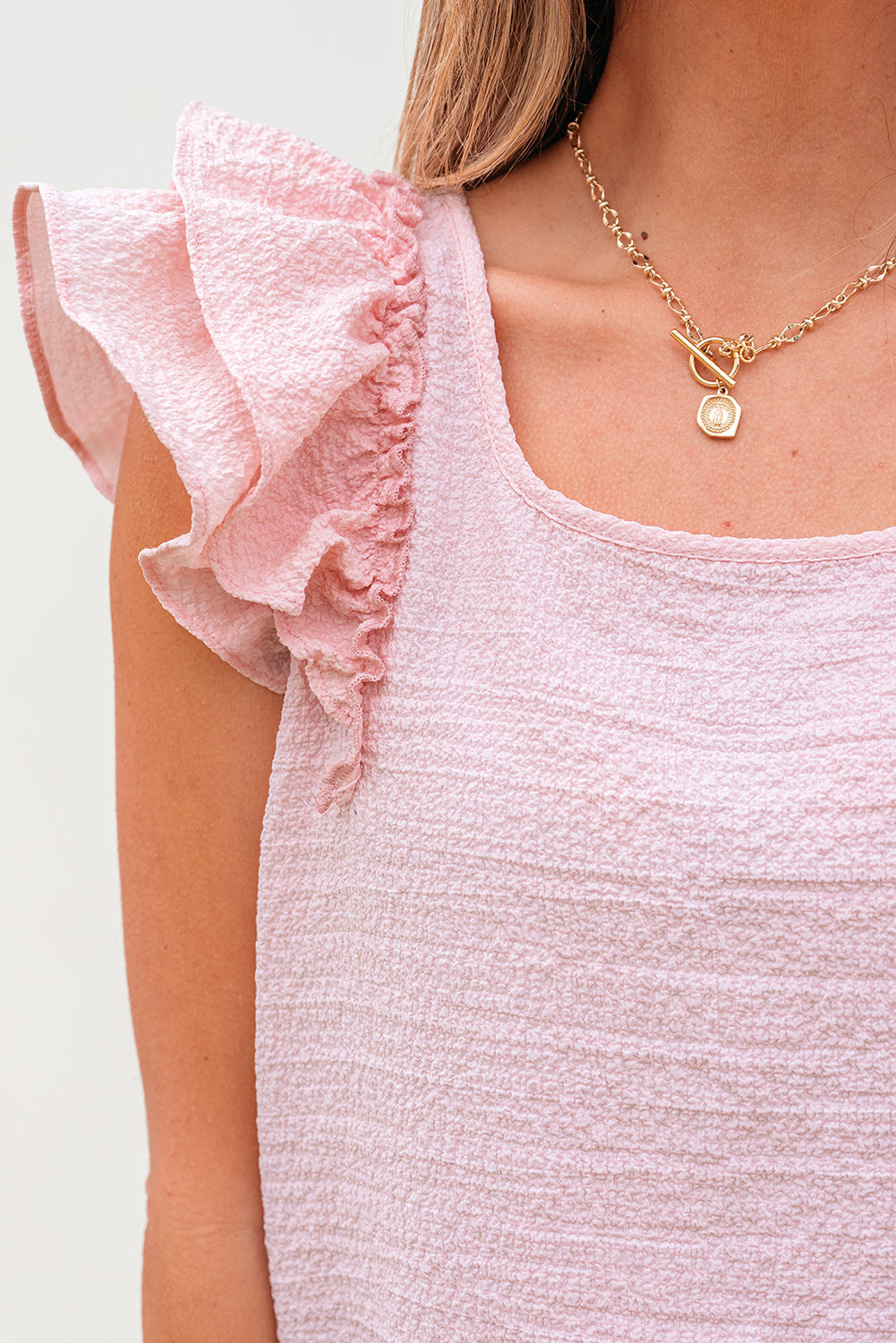 Coquette Bow Blouse, Pink Gossamer Bow Knot Butterfly Sleeve Blouse, Women's Summer Blouse