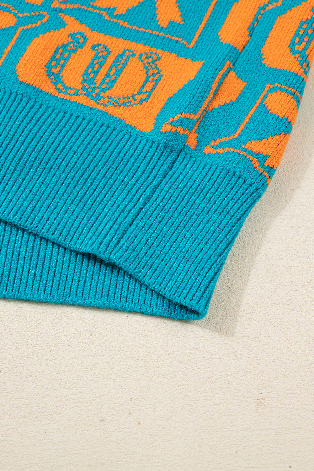 Turquoise Western Sweater – Bows & Horseshoes Knit Pullover, Cozy Cowgirl Fashion Top