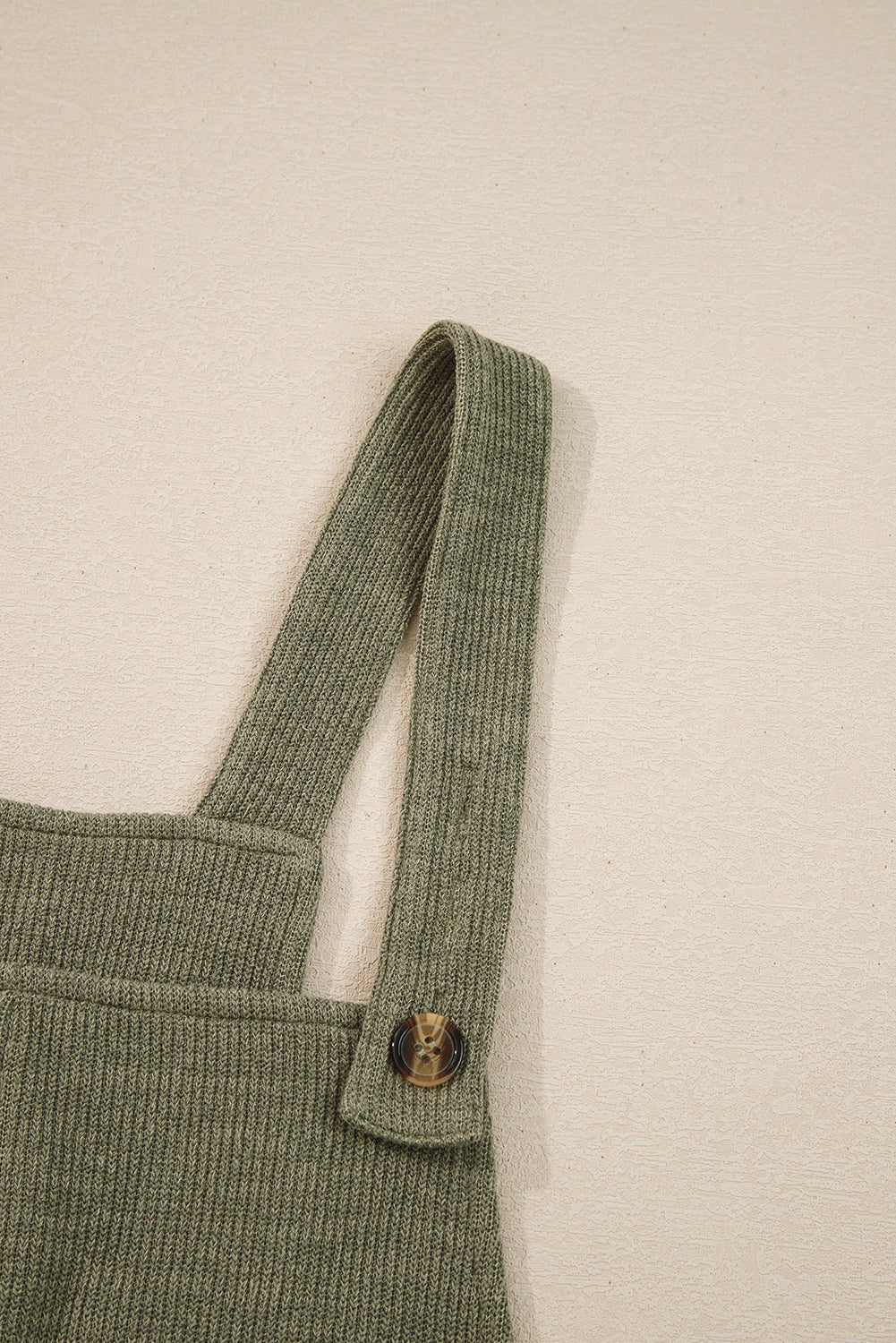 Green Knit Jumpsuit – Solid Color Casual Overall with Straight Leg & Pockets, Women’s Loose Fit One Piece Outfit