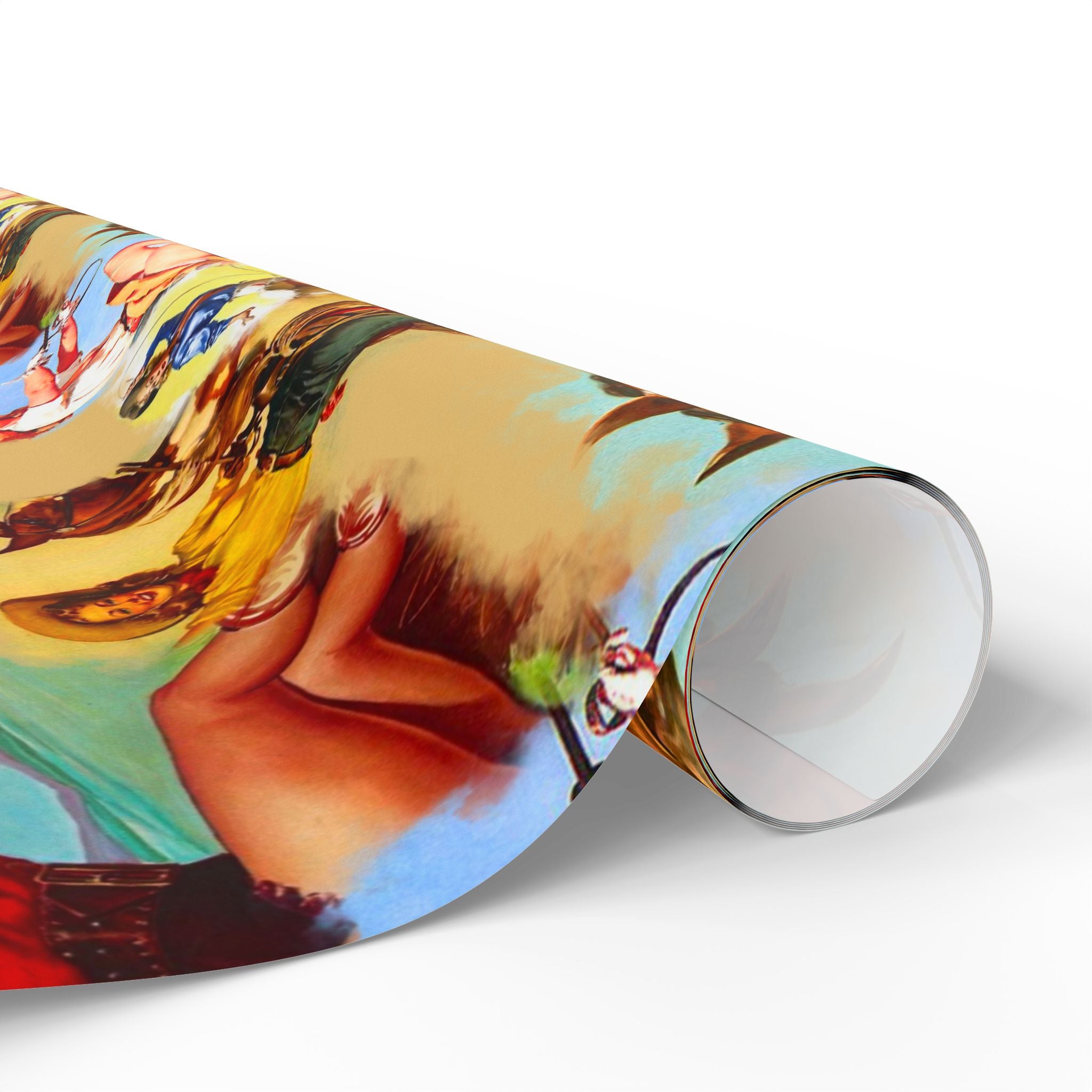 Vintage Cowgirl Wrapping Paper,  Retro Western Gift Wrap for Birthdays, Holidays & Boho Cowgirl Celebrations