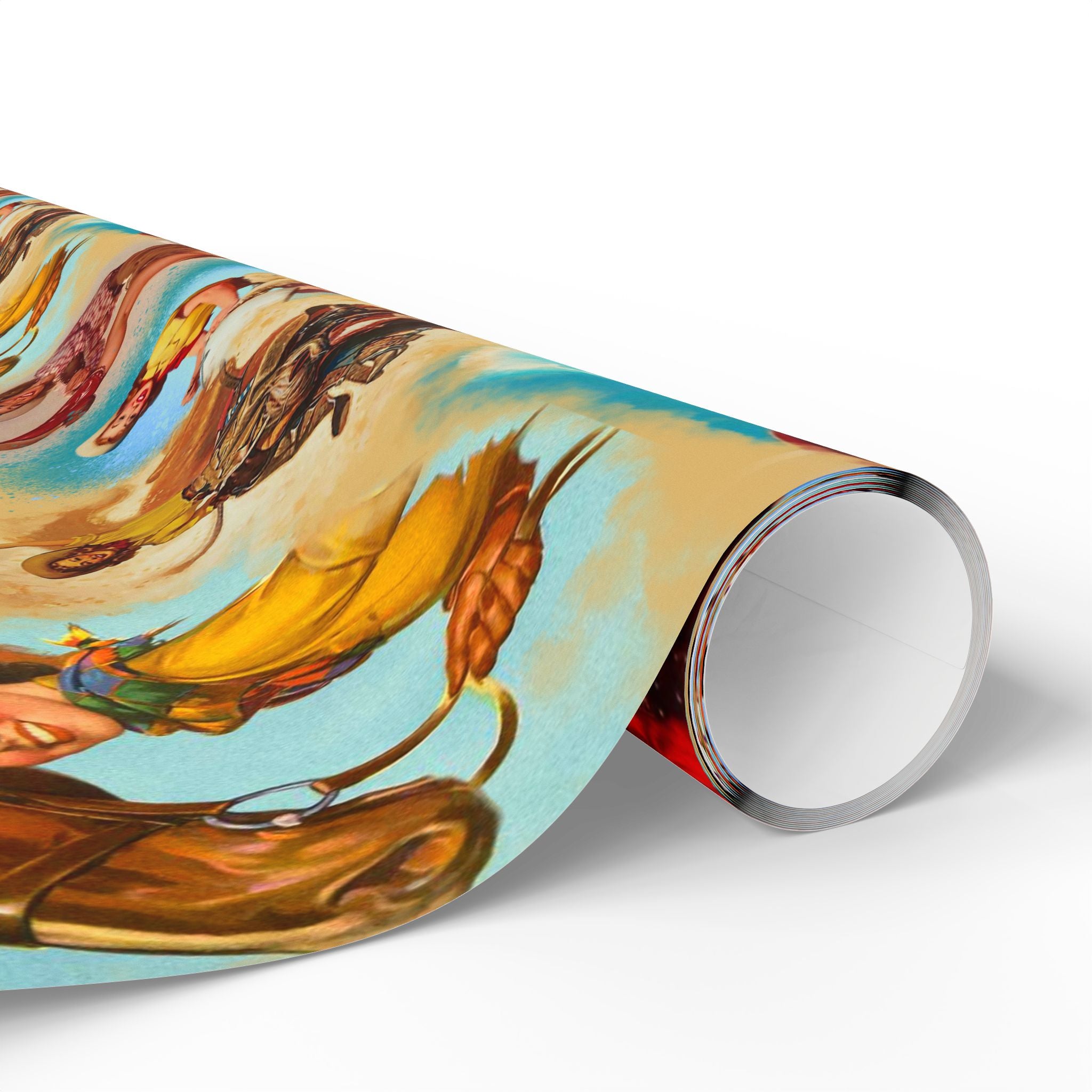 Vintage Cowgirl Wrapping Paper,  Retro Western Gift Wrap for Birthdays, Holidays & Boho Cowgirl Celebrations