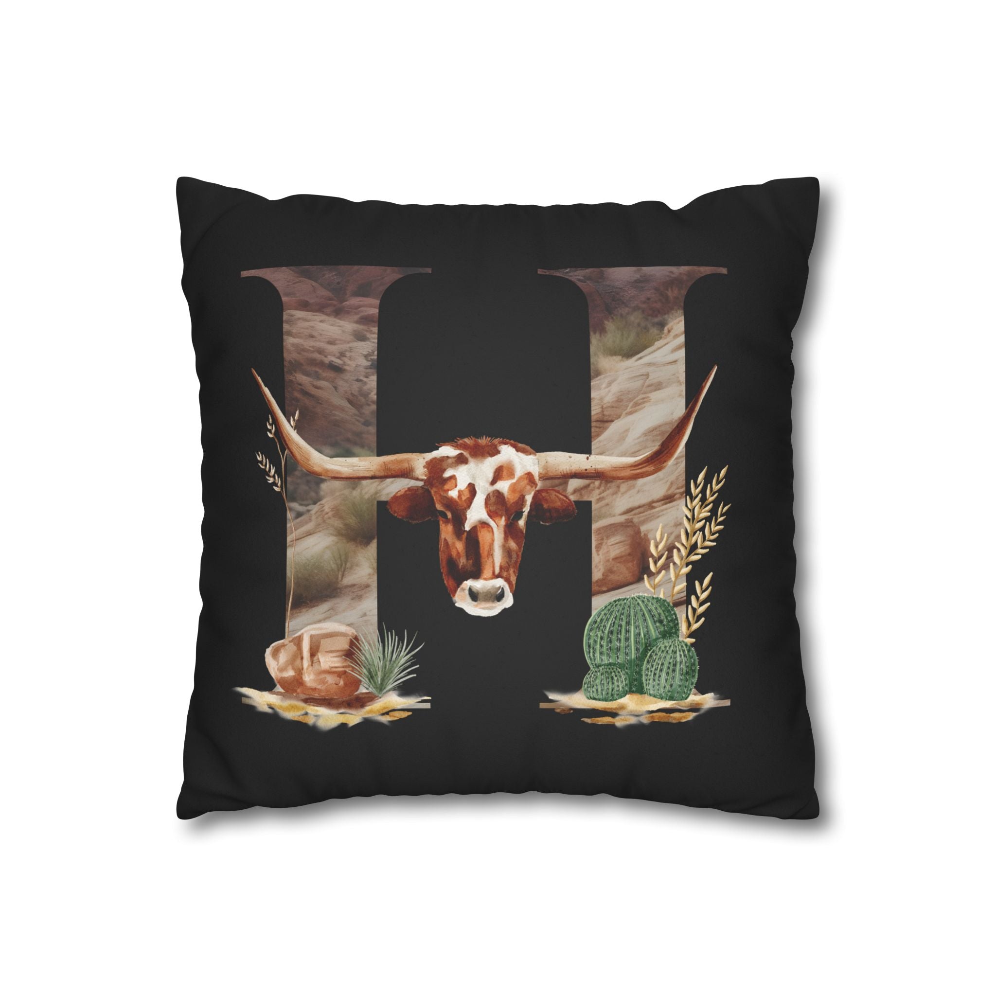 Western Initial Pillow Cover , Personalized Rustic Decor, Cowgirl Gift, Custom Throw Pillow for Home or Wedding
