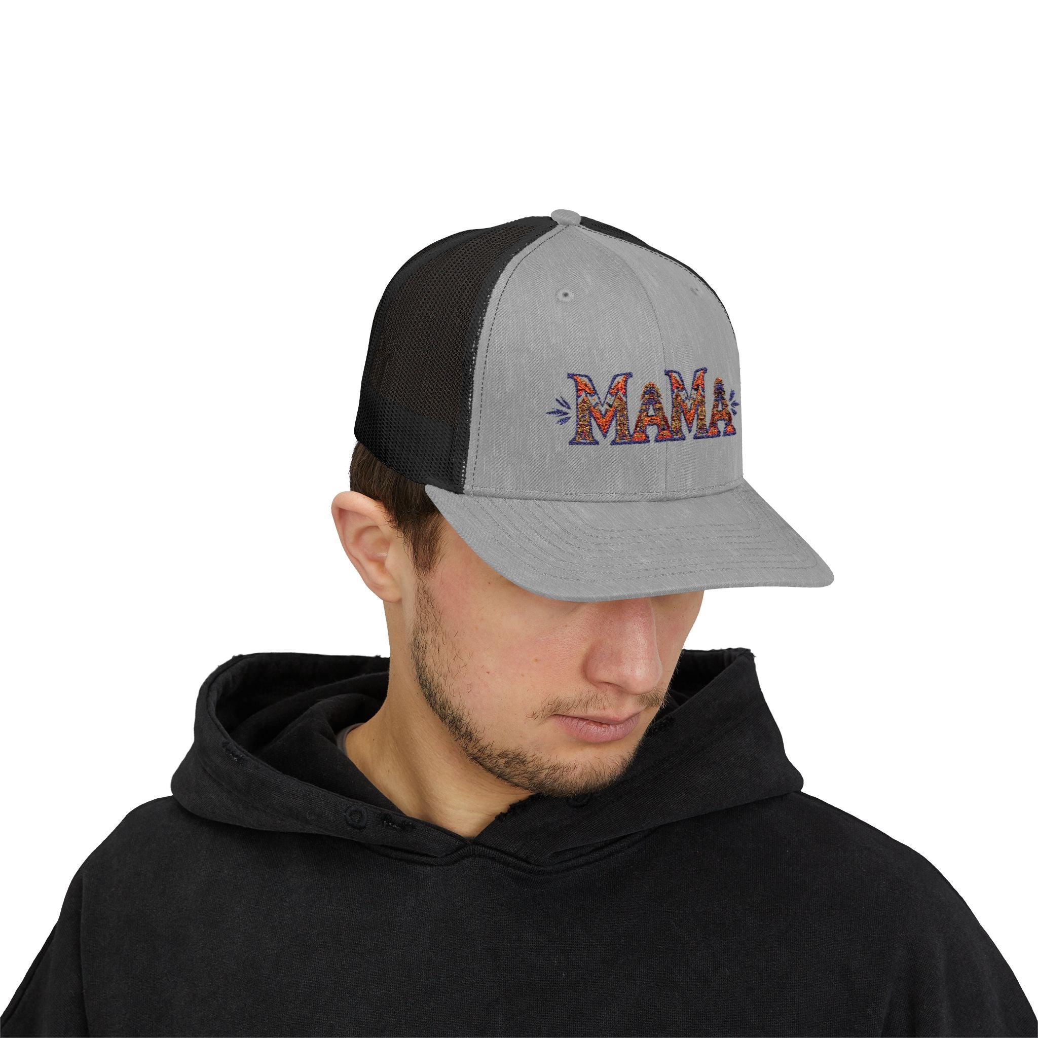 Mama Trucker Cap, Mom Trucker Hat BOHO, Tribal design Baseball Hat Moms,