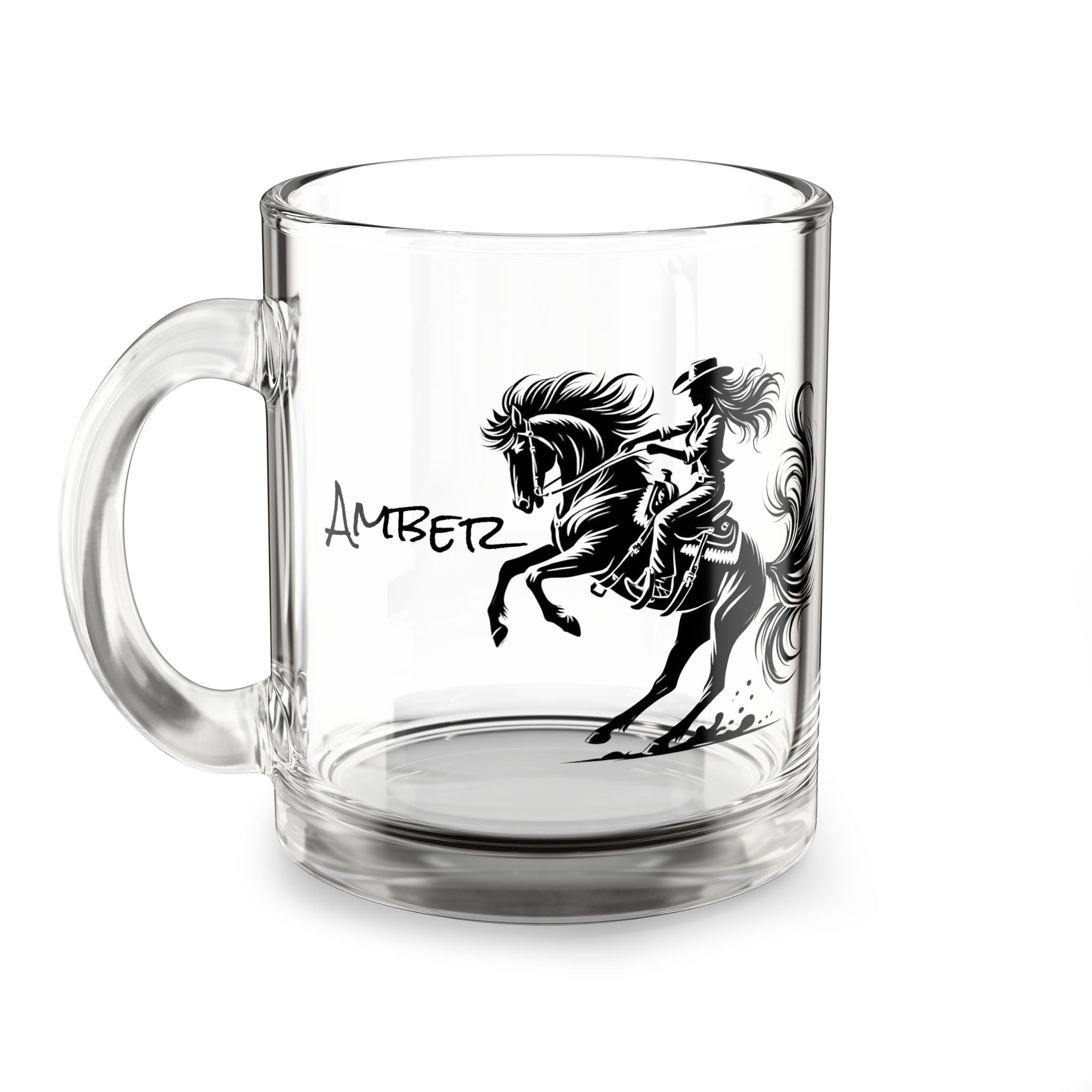 Wild Cowgirl Glass Mug, 10oz - Personalized Coffee Tea Cup, Cowgirl Gift, Cowgirl Kitchen Decor, Western Cowgirl Mug,