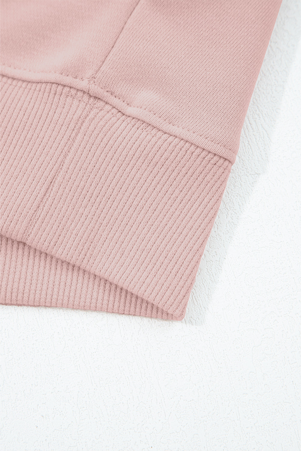 Light Pink Puff Sleeve Crop Top & Pants Set – 2 Piece Women’s Outfit, Drop Shoulder Pullover with Wide Leg Drawstring Pants