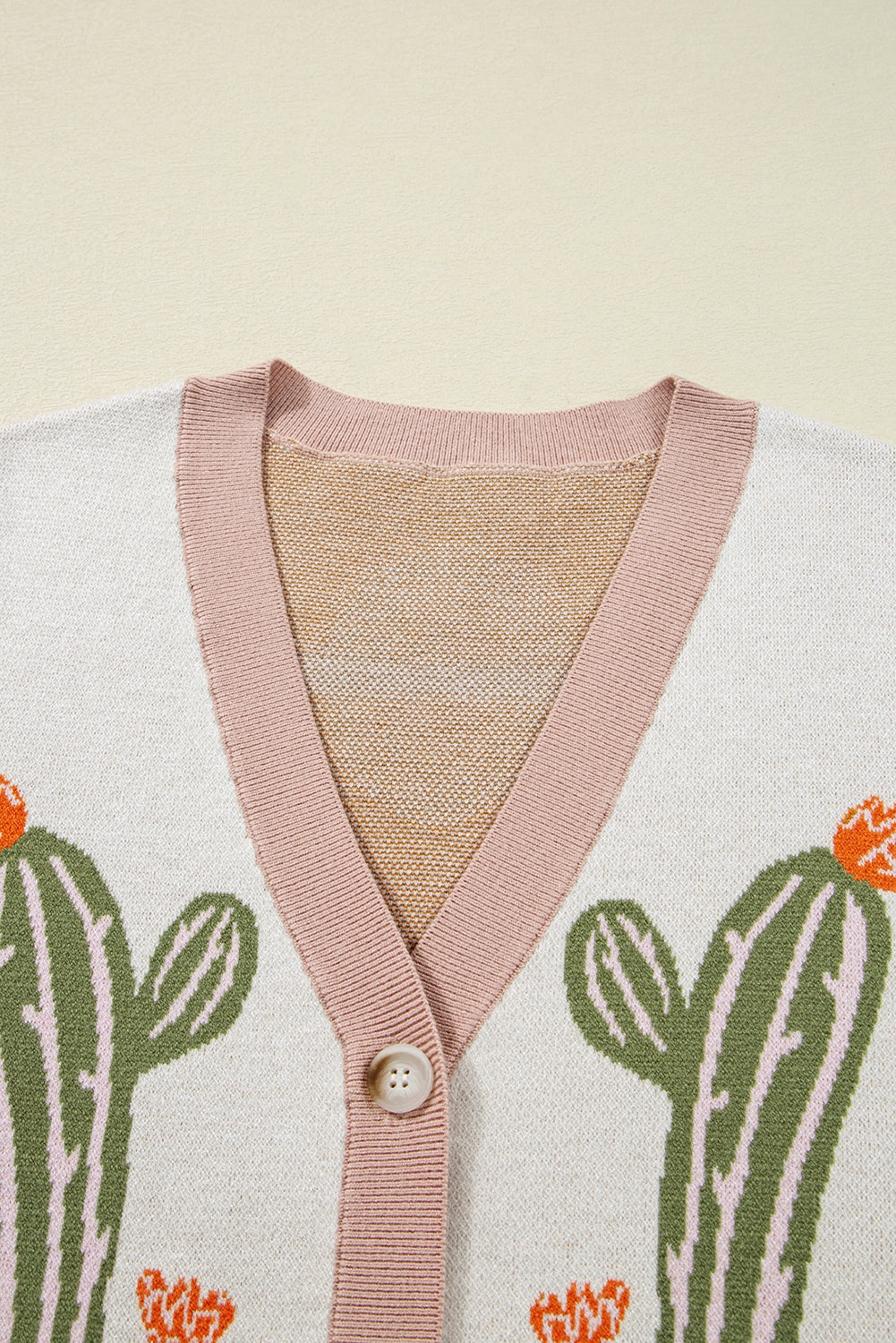 Desert Cactus Buttoned Front Sweater Cardigan