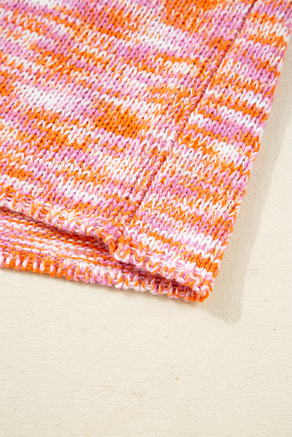 Women’s Orange Oversized Sweater – Fall Abstract Print V-Neck Drop Shoulder Tunic