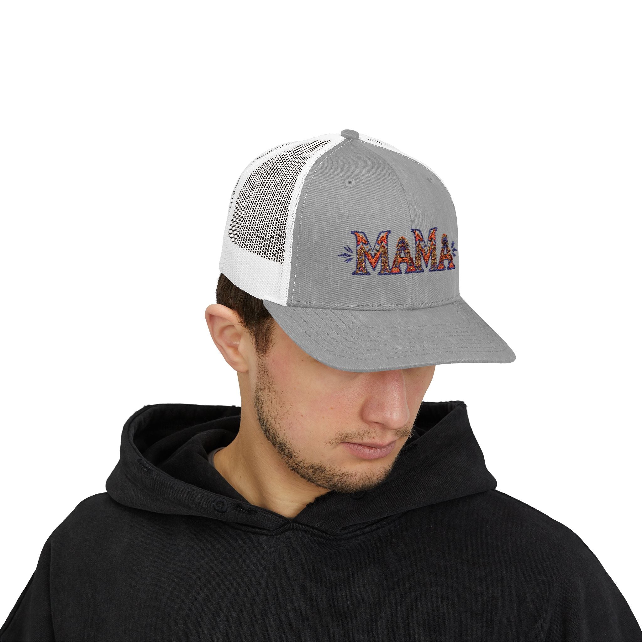 Mama Trucker Cap, Mom Trucker Hat BOHO, Tribal design Baseball Hat Moms,