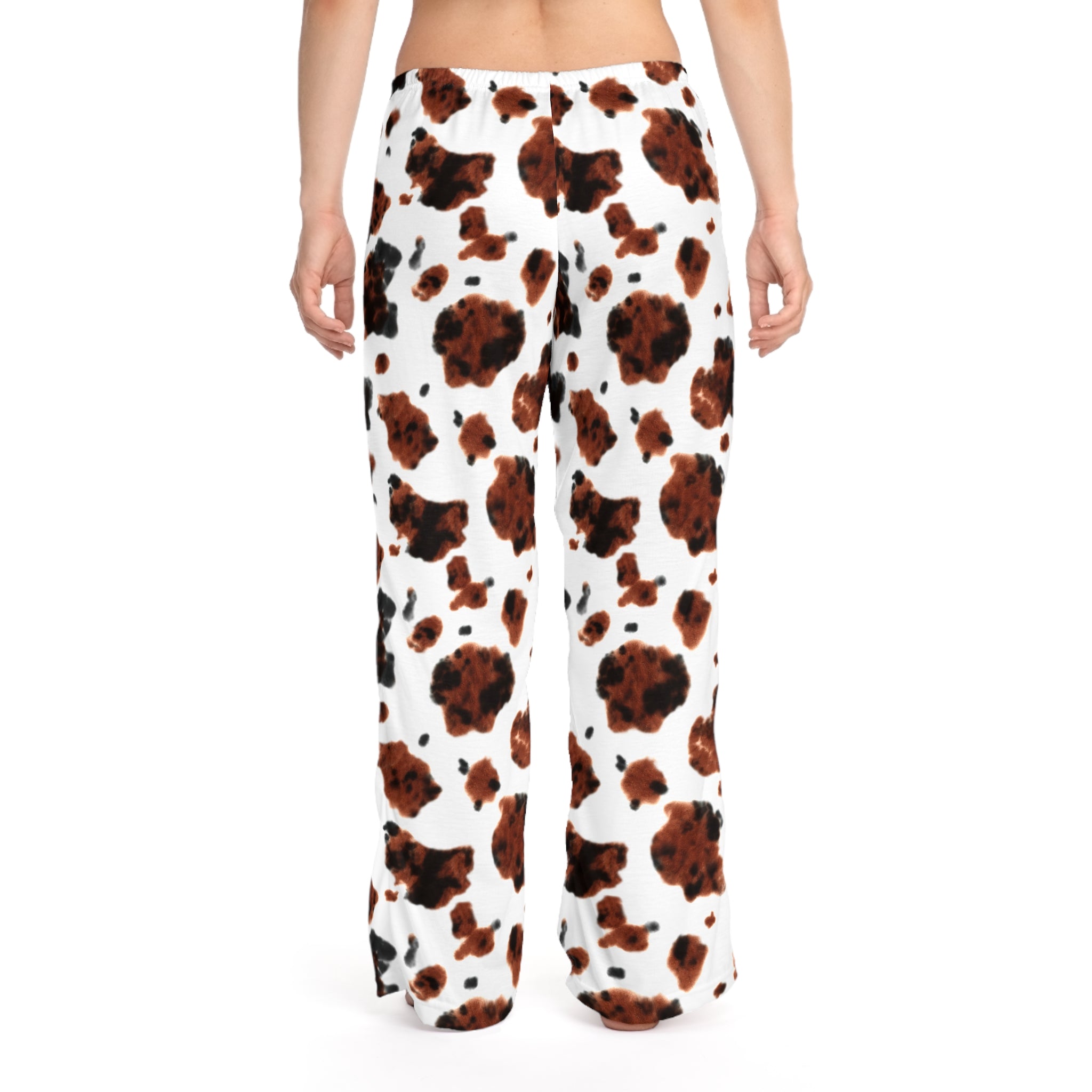 Brown Brindle Cowprint Pajama Pants, Cowhide Pants, Cowgirl Lounge Pants, Western Print Sleepwear, Gift for Cow Lover